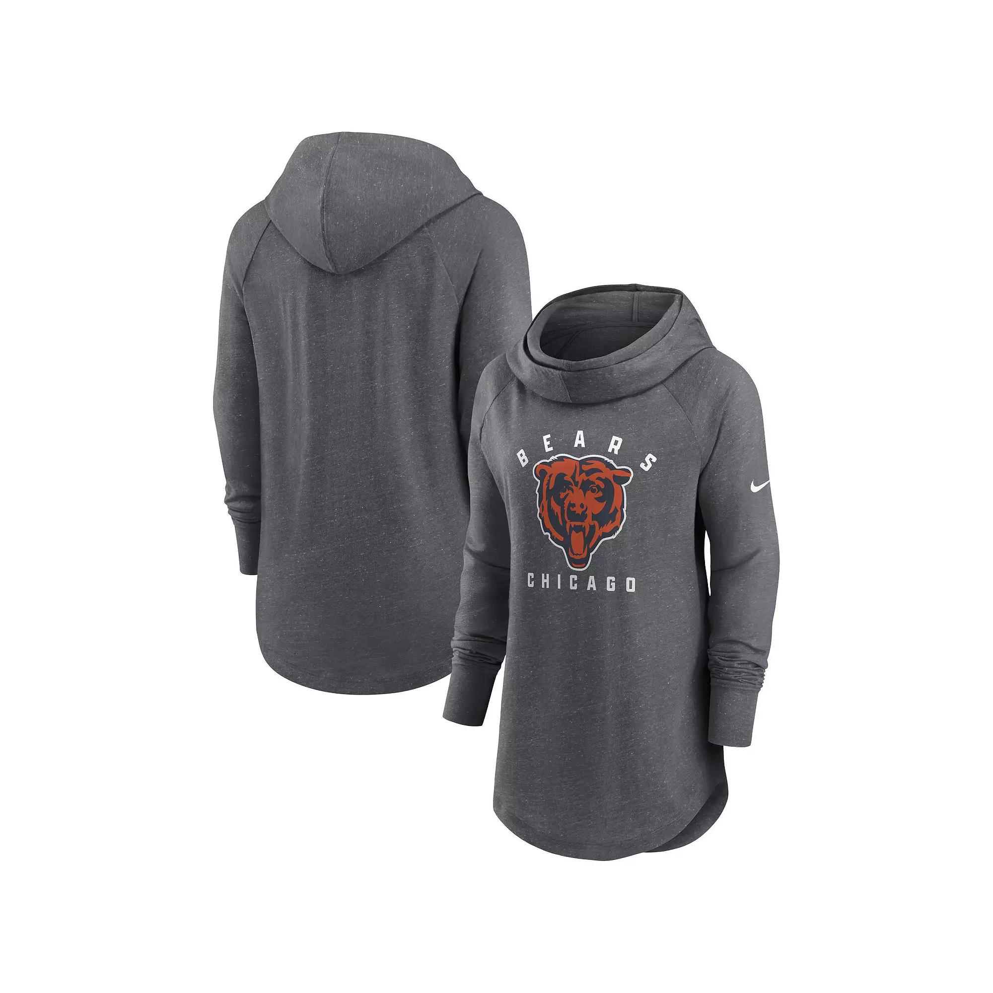 Women's Nike Heather Charcoal New Orleans Saints Raglan Funnel Neck Pullover Hoodie,  Product Image