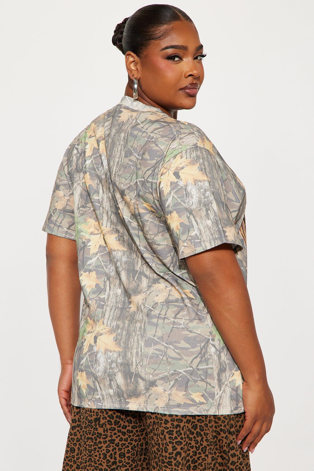 Motorcycle Vintage Camo Tee - Camouflage Female Product Image