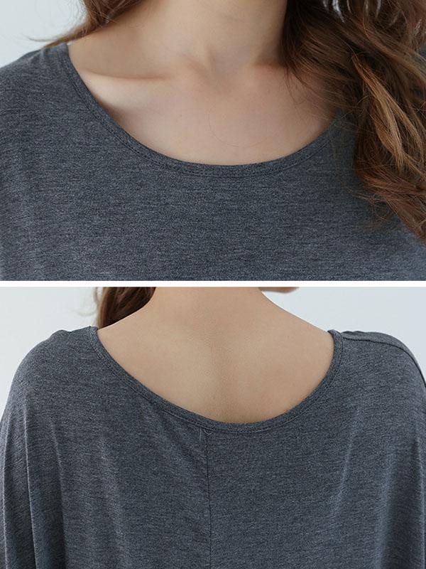 Vintage Loose Round-Neck Batwing Sleeves Shirts Product Image