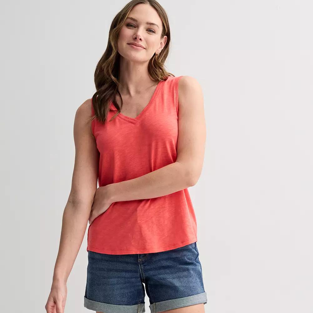 Women's Sonoma Goods For Life® Elevated V-Neck Tank Top, Size: Medium, Blissful Product Image