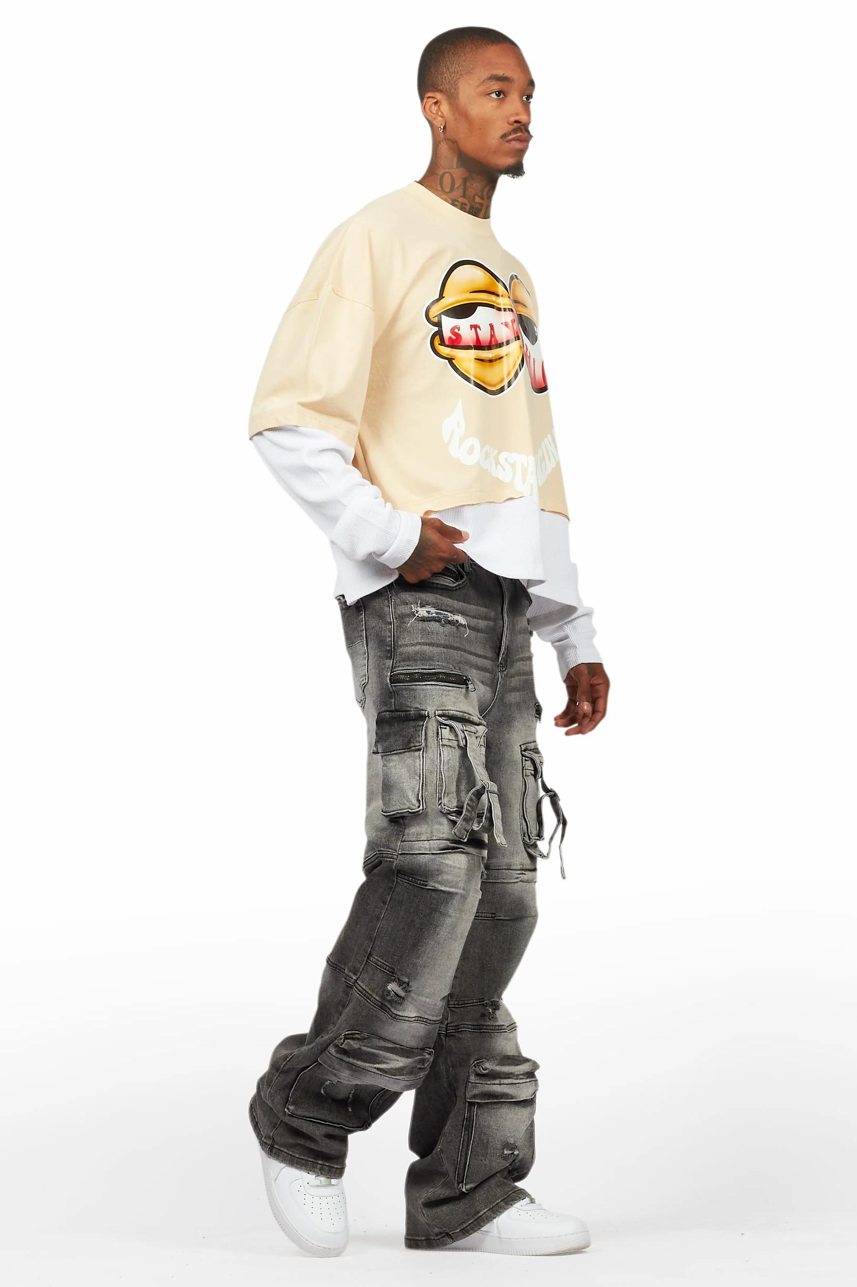 Berdi Black Wash Baggy Fit Jean Male Product Image