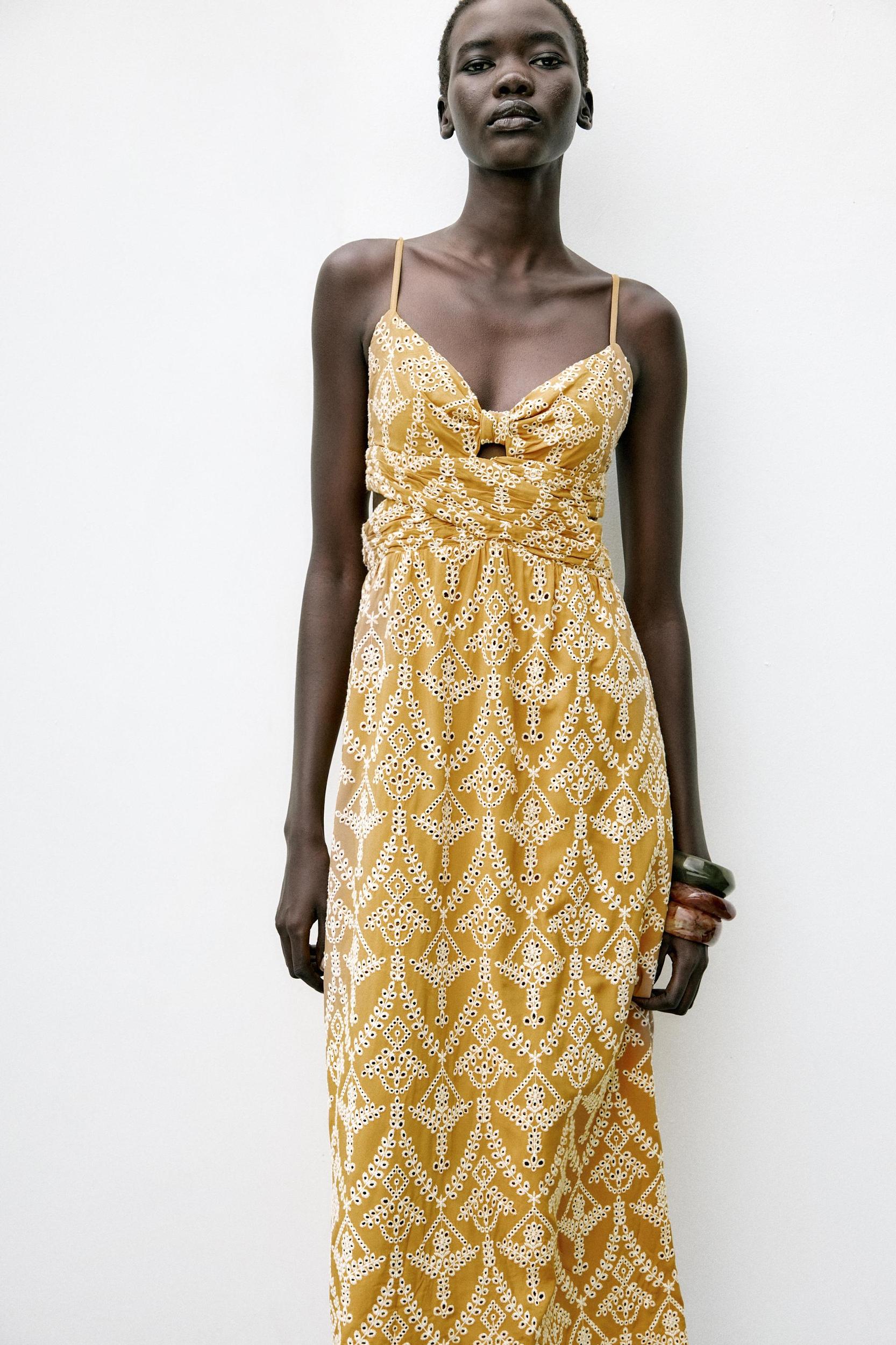 EMBROIDERED MIDI DRESS Product Image