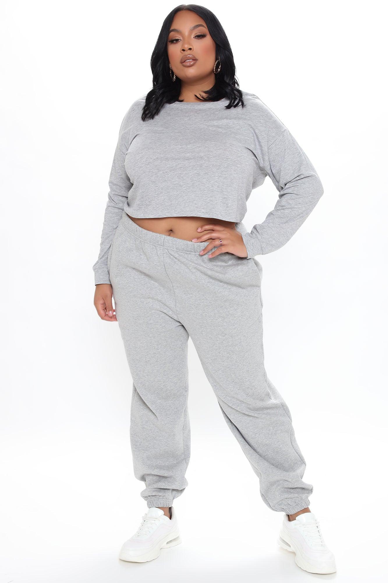 Leslie Long Sleeve Cropped Tee - Heather Grey Product Image