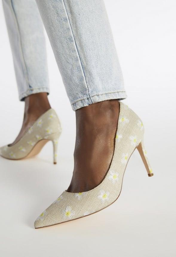 JustFab Margaux Platform Loafer Pump Womens Black/ White Size 8.5 Product Image