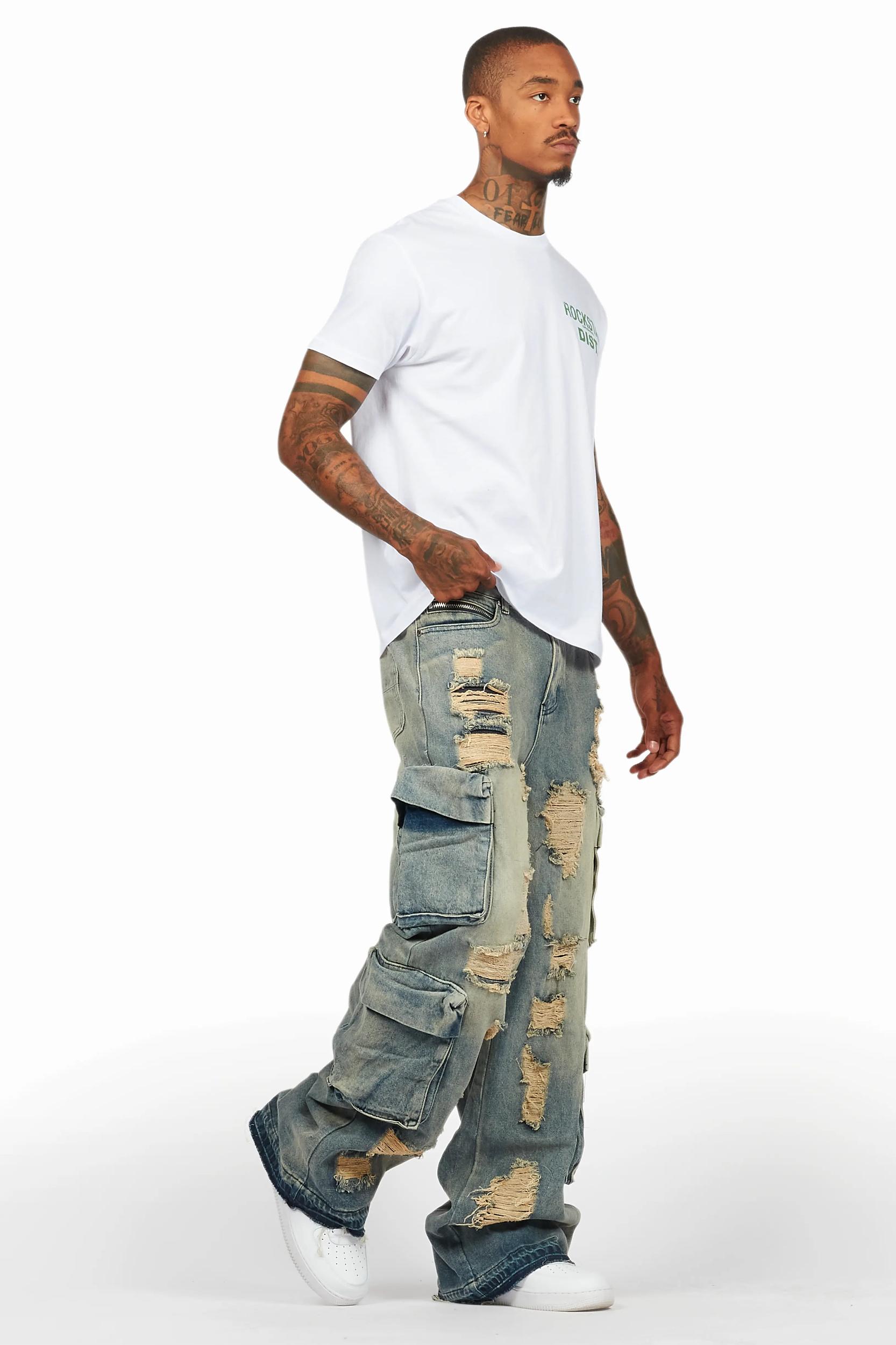 Peppe Blue Baggy Fit Jean Male Product Image