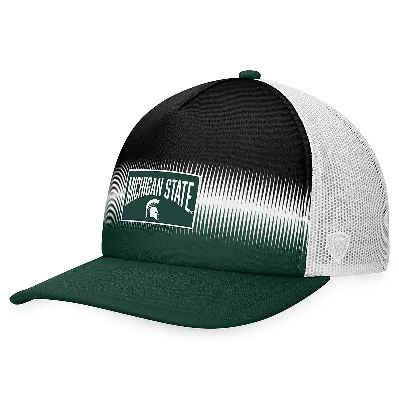 Men's Top of the World Green/Black Michigan State Spartans Daybreak Foam Trucker Adjustable Hat Product Image