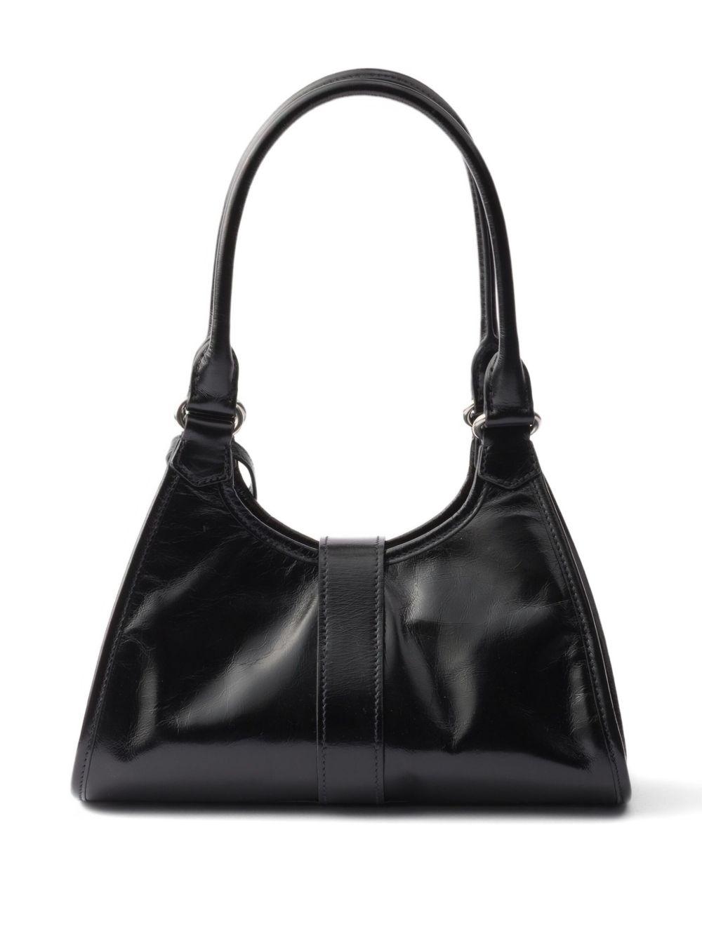 small push-lock leather tote bag Product Image