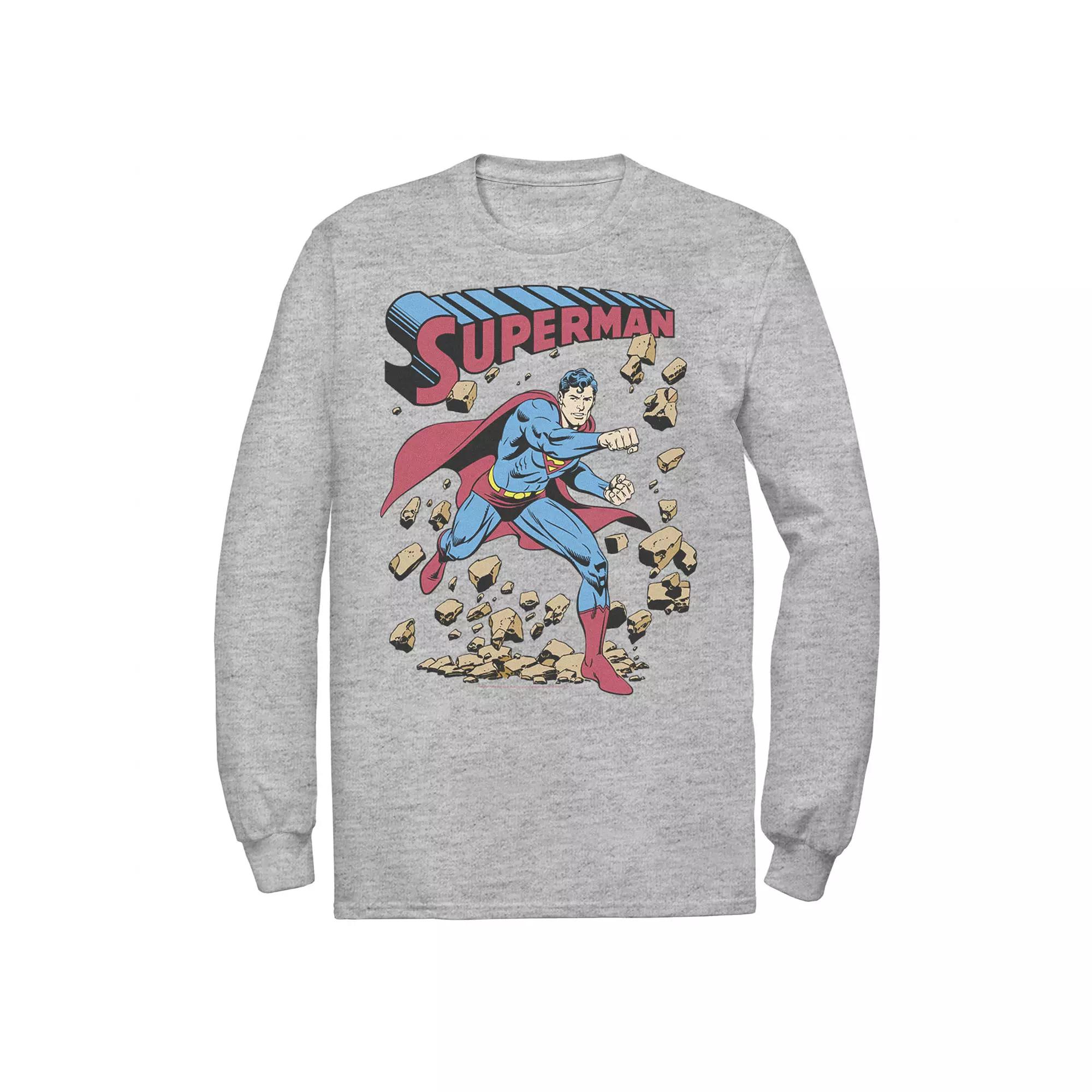Men's DC Comics Superman Smash Rocks Vintage Poster Tee,  Product Image