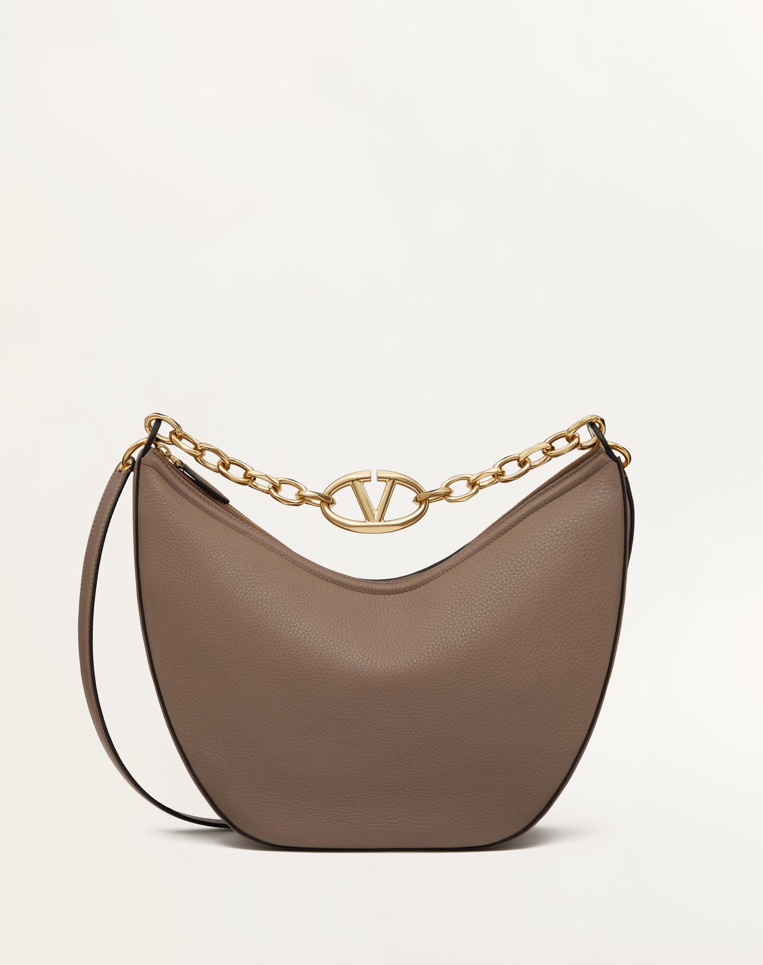 Vlogo Moon Medium Grainy Calfskin Hobo Bag With Chain Product Image