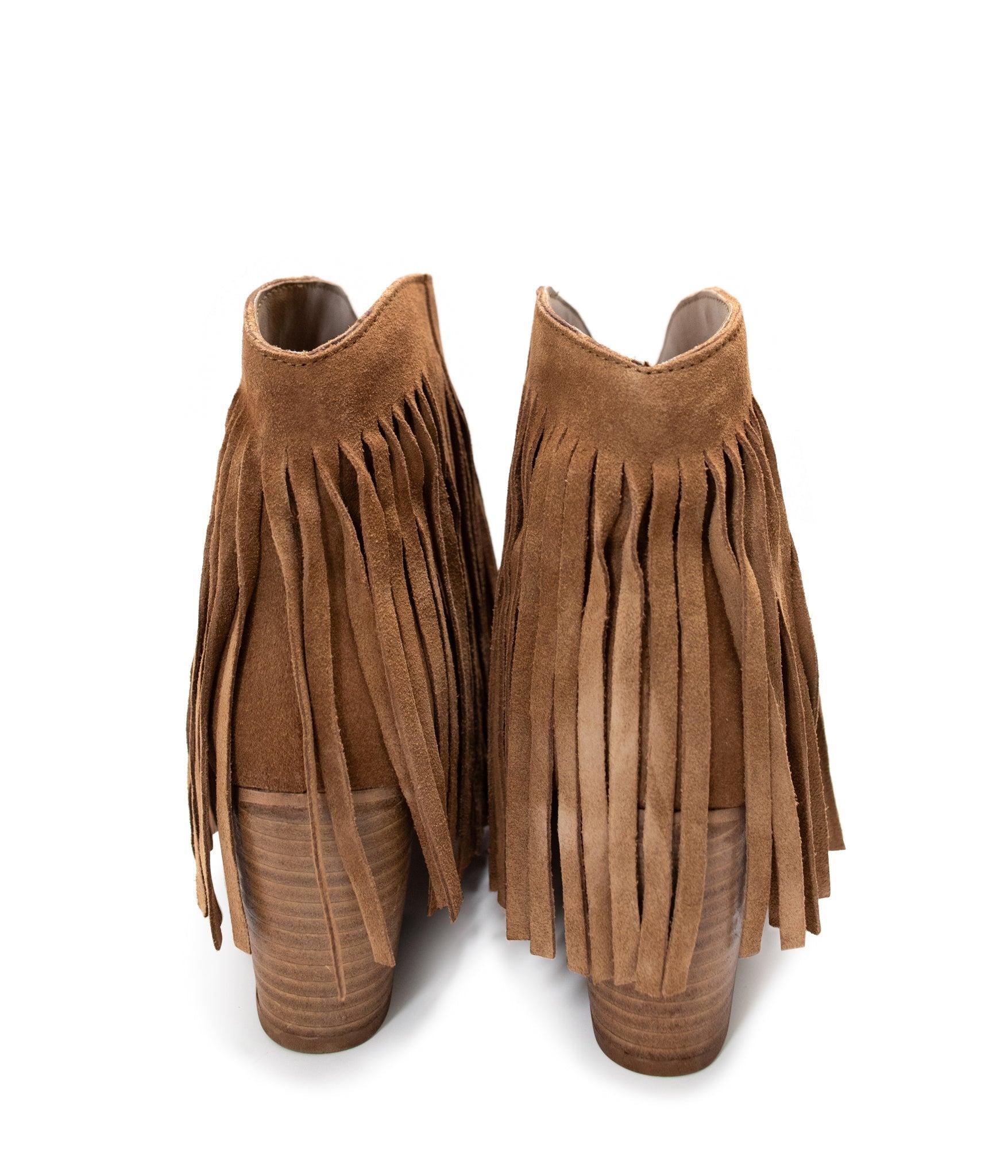 Amos Fringe Ankle Bootie in Tan Suede (Online Exclusive) Product Image