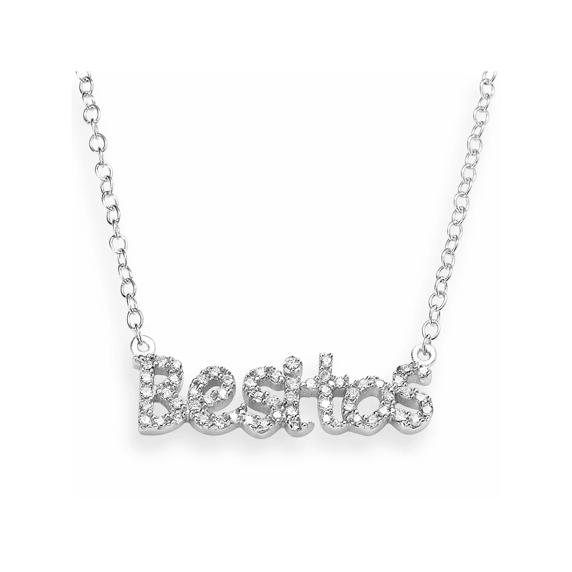 Sophie Miller Sterling Silver Cubic Zirconia Besitos Necklace, Womens White Product Image