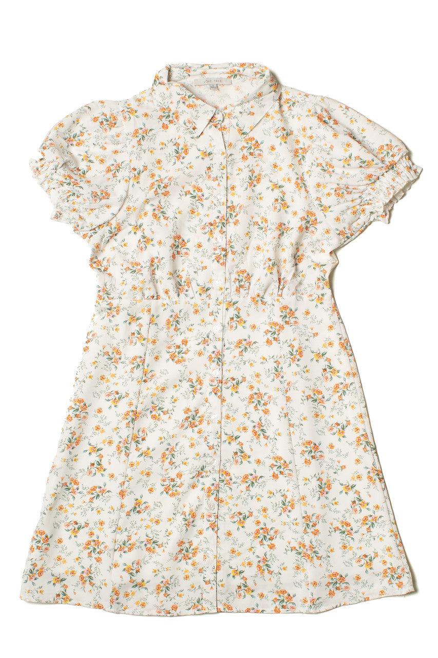White Floral Shirt Dress Product Image