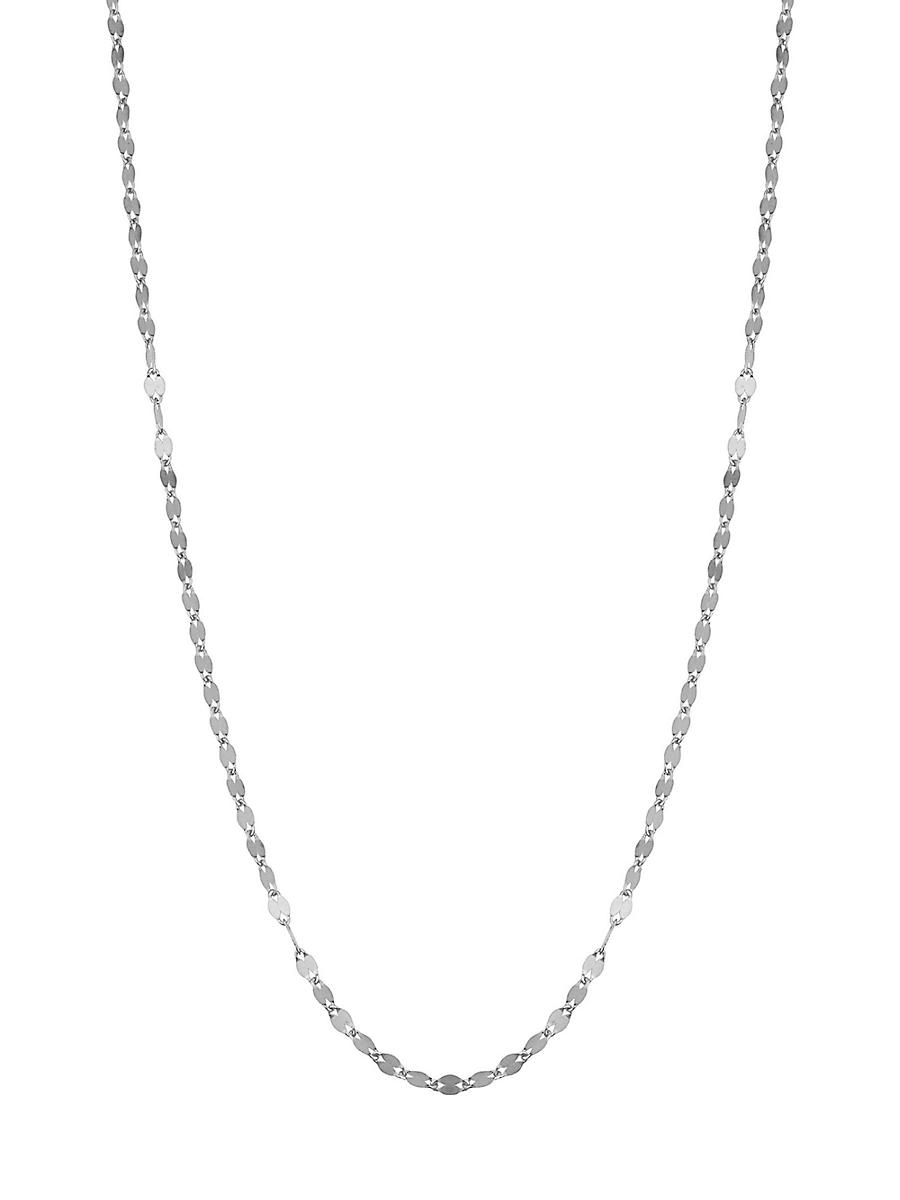 Womens 14K White Solid Gold Cabaret Chain Necklace Product Image