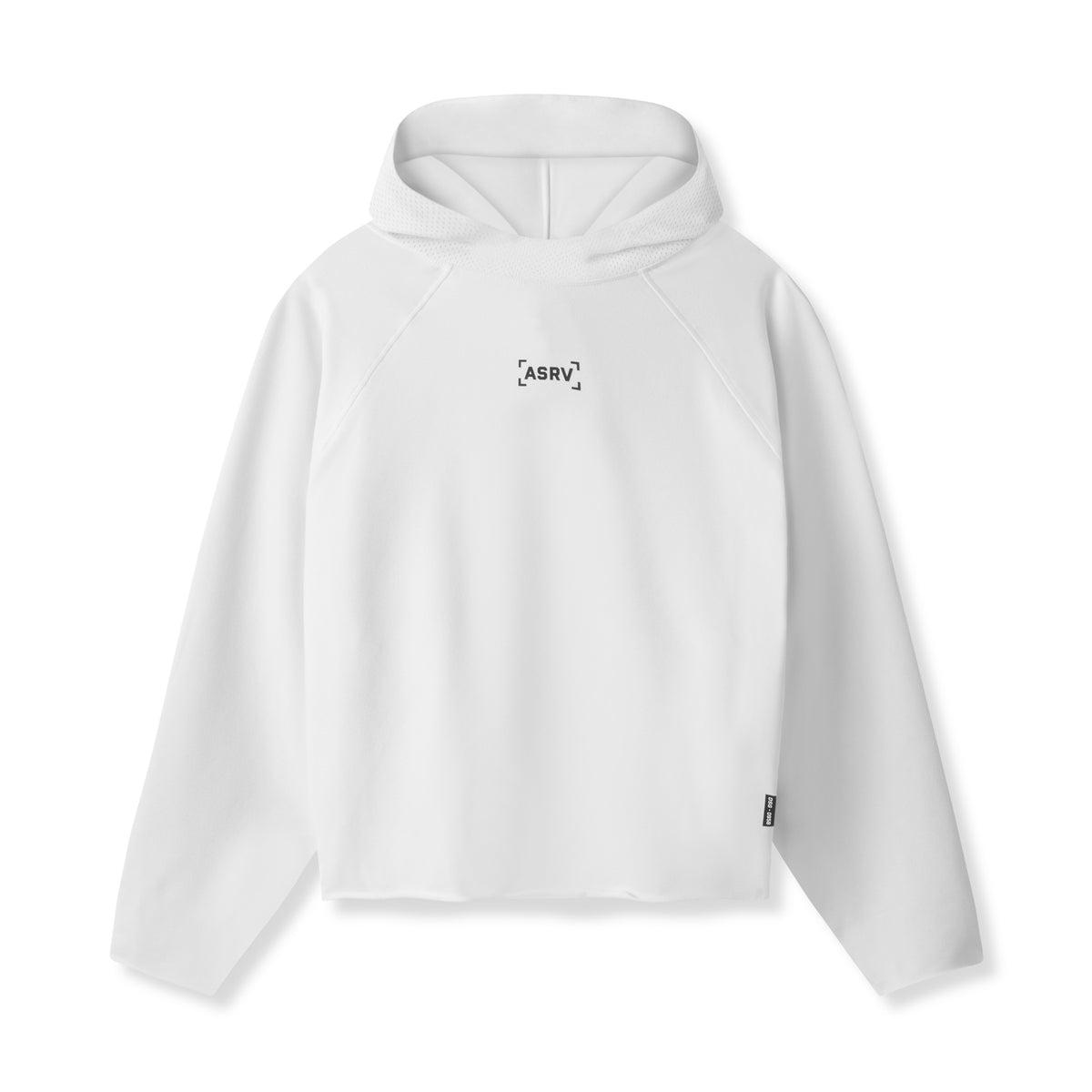 0958. Micro-Terry Raw Hem Hoodie - Cream Product Image