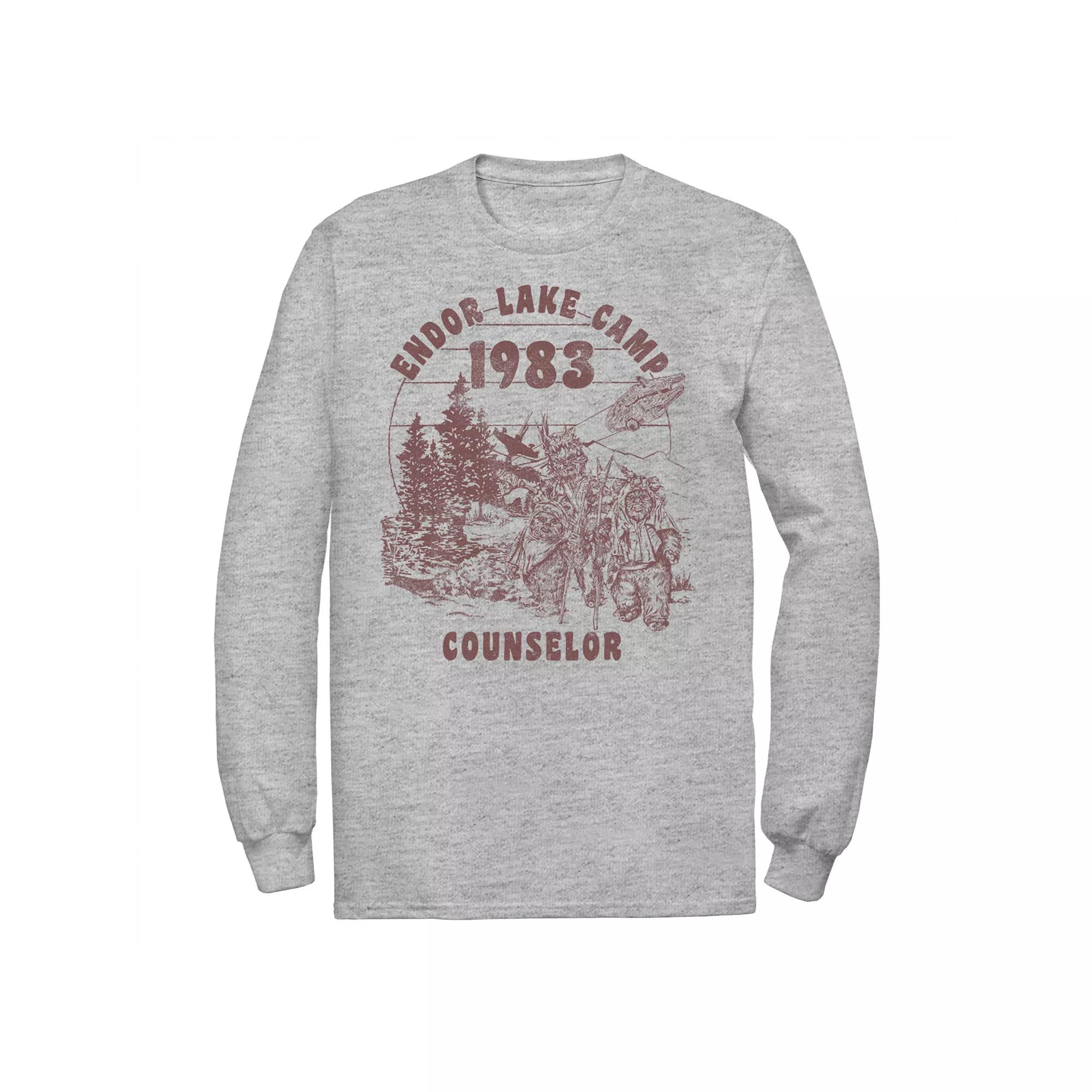 Men's Star Wars Endor Camper Long Sleeve Tee, Size: Medium, Athletic Grey Product Image