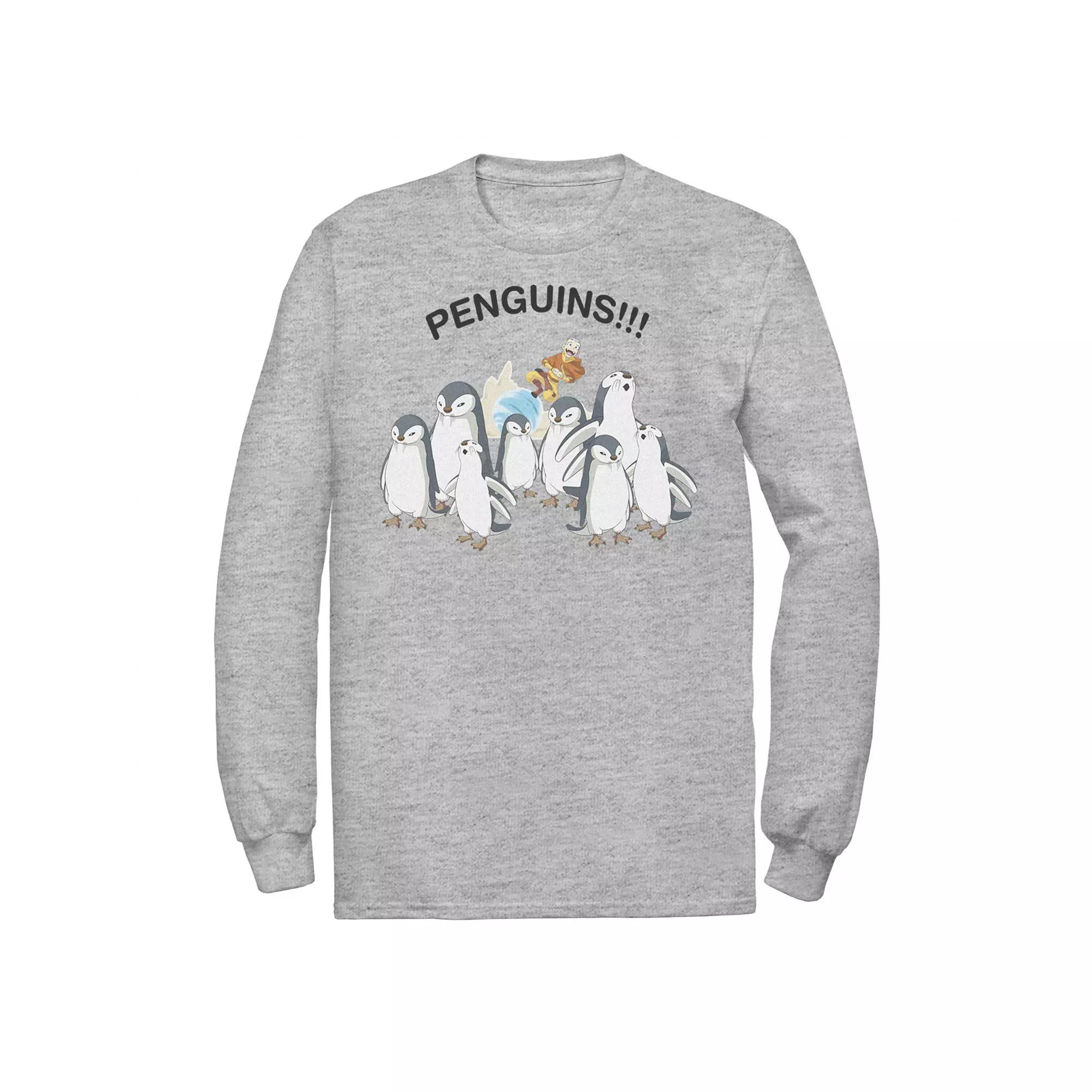 Men's Nickelodeon Avatar The Last Airbender Aang And Penguins!! Portrait Tee, Boy's,  Product Image