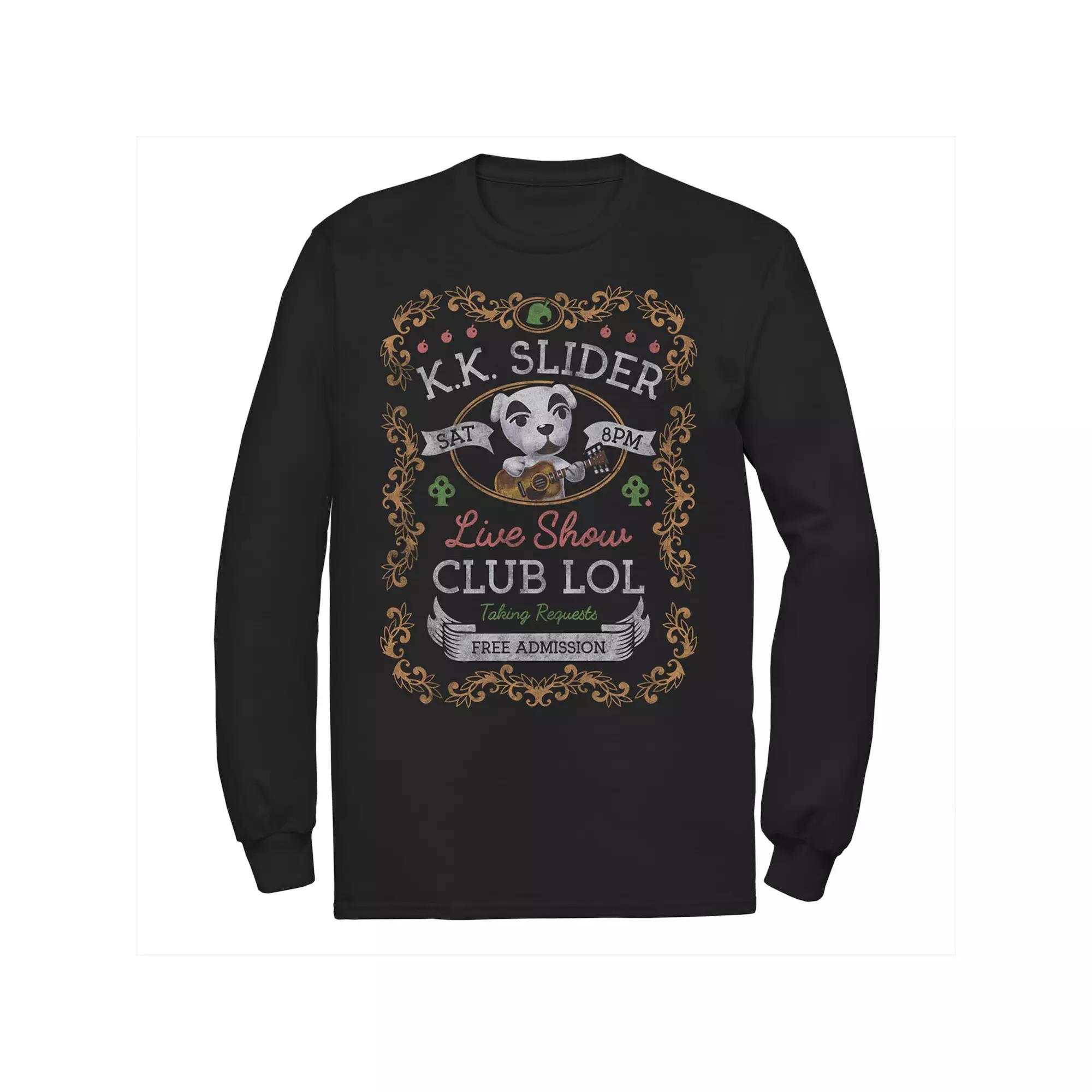 Big & Tall Animal Crossing K.K. Slider Live Show Flyer Long Sleeve, Men's, Size: 3XL, Black Product Image
