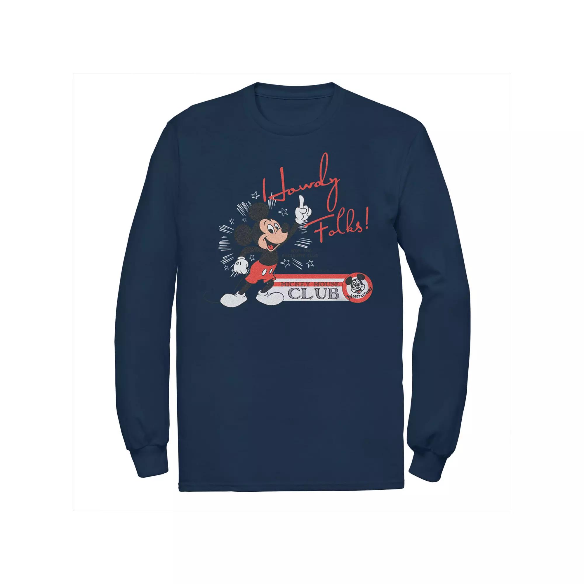 Disney's Mickey Mouse Big & Tall Howdy Folks! Long Sleeve Graphic Tee, Men's,  Product Image