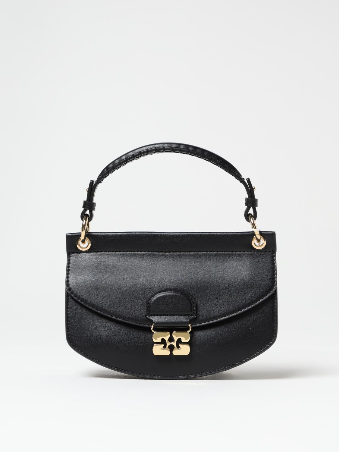 GANNI Womens Black Apo-g Mini Leather-blend Top-handle Bag Product Image