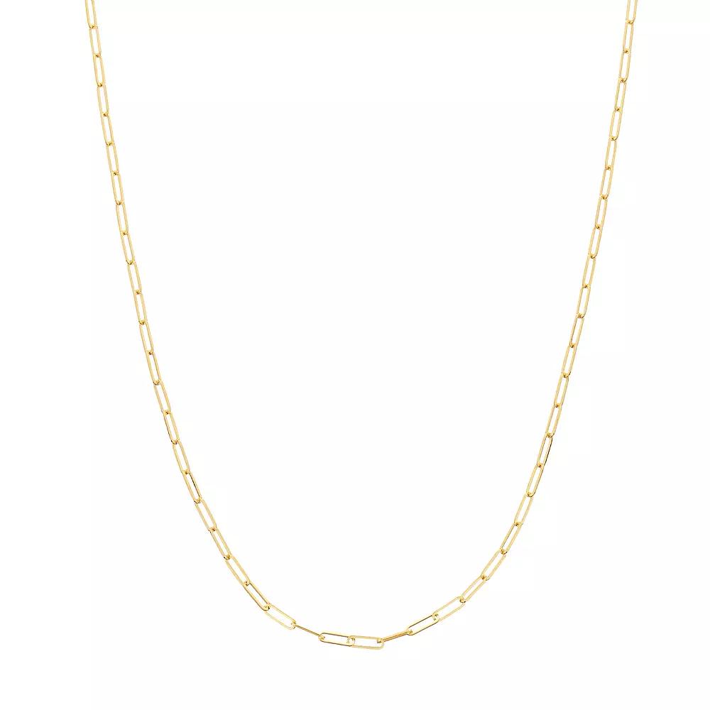 Womens 14K Gold Paperclip Chain Necklace Product Image