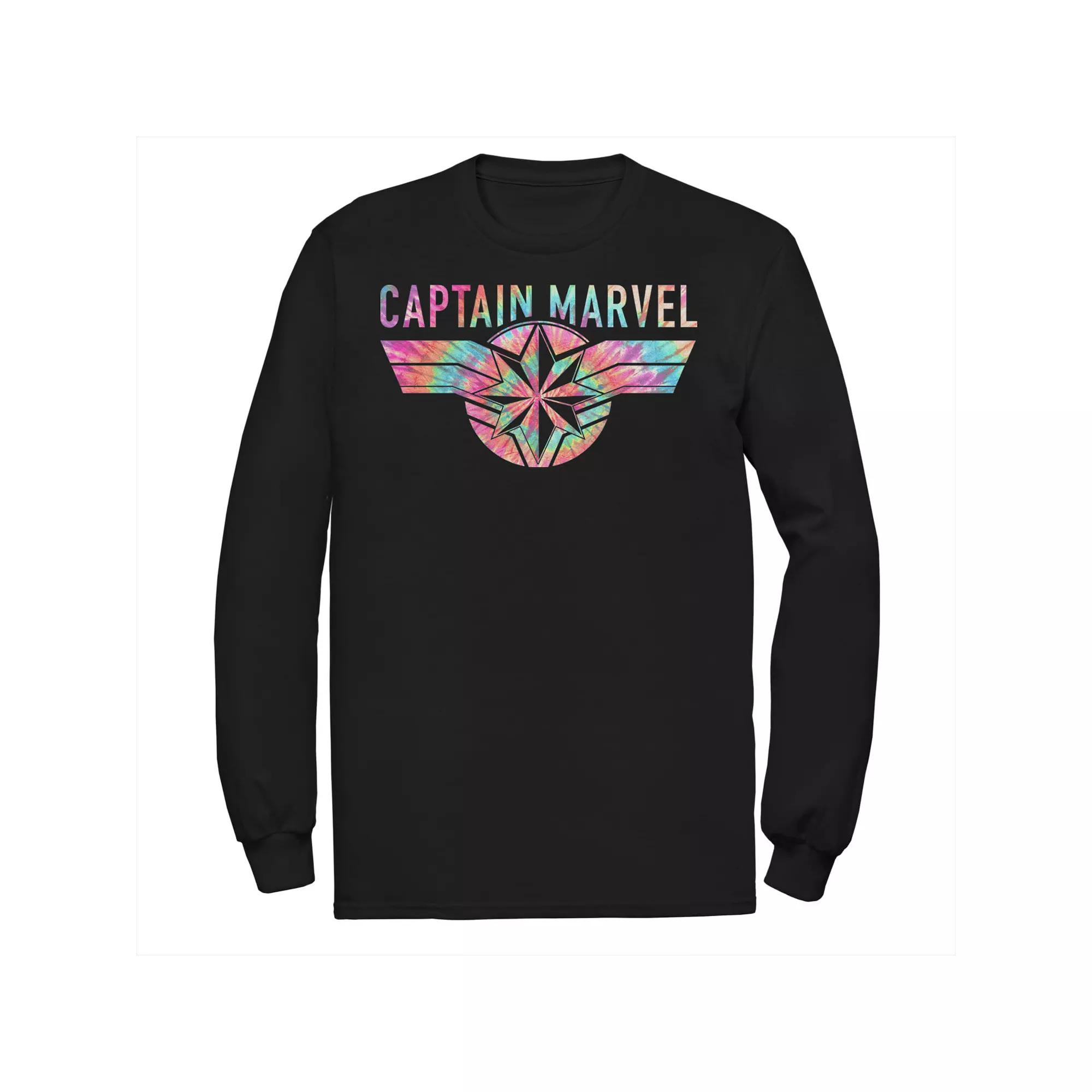 Men's Marvel Captain Marvel Tie Dye Logo Fill Tee,  Product Image
