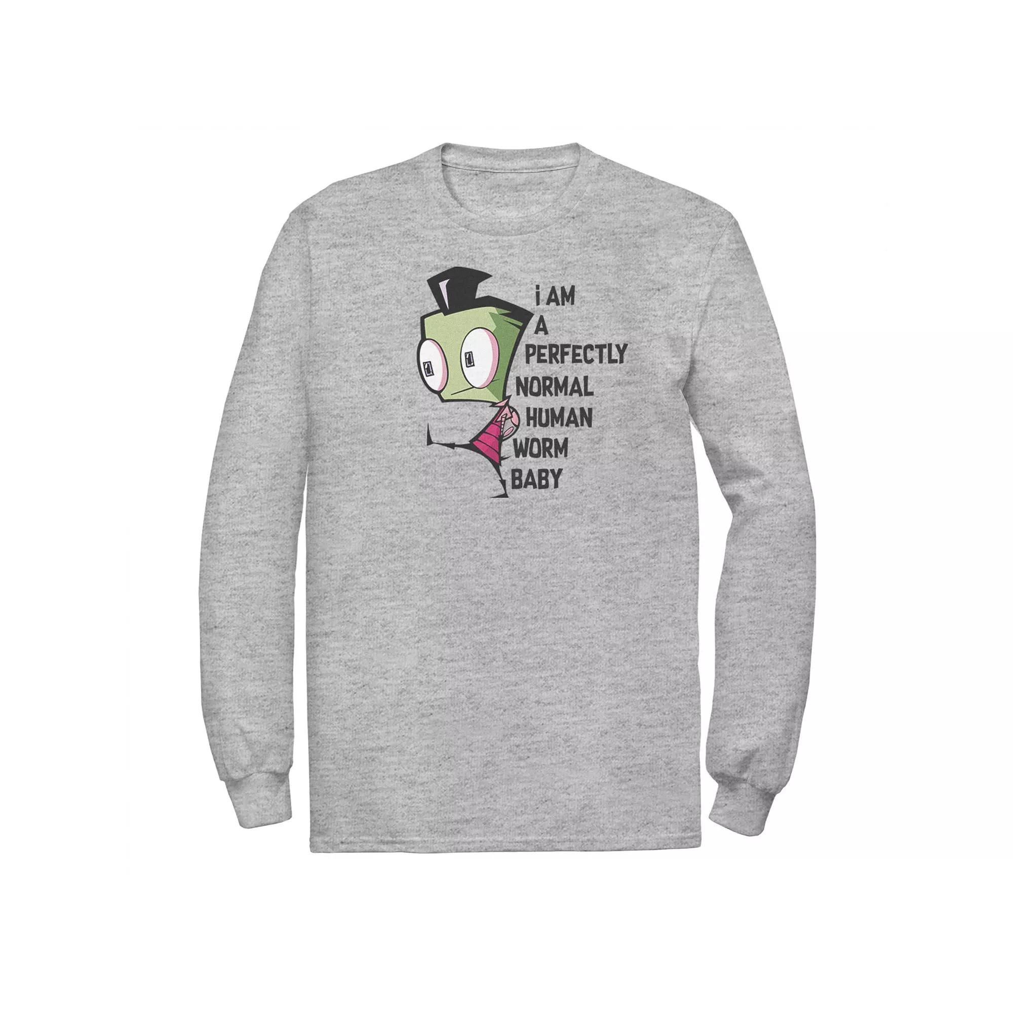 Men's Nickelodeon Invader Zim And Gir Watercolor Portrait Logo Long Sleeve Graphic Tee,  Product Image
