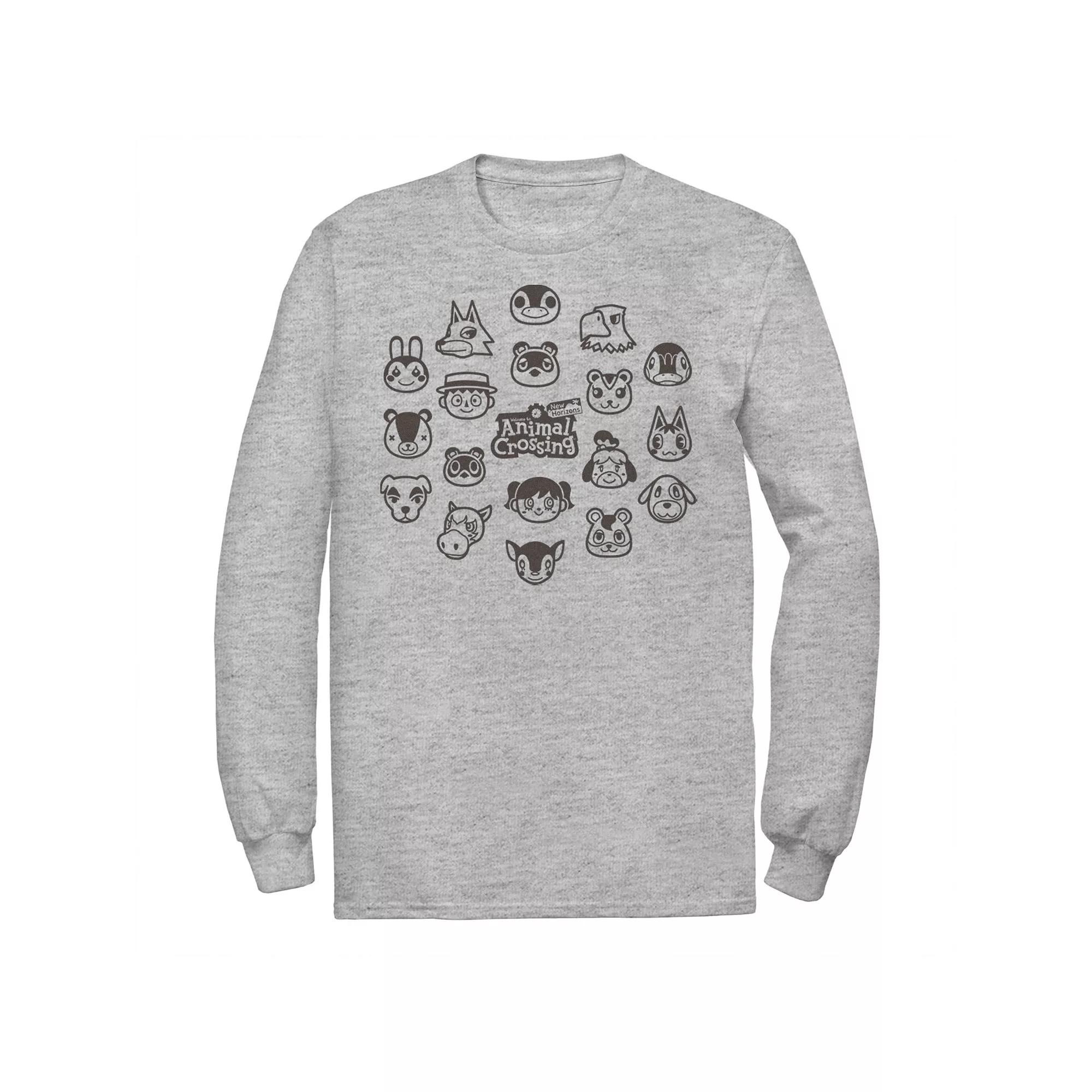 Big & Tall Animal Crossing Characters Heads Group Long Sleeve, Men's,  Product Image