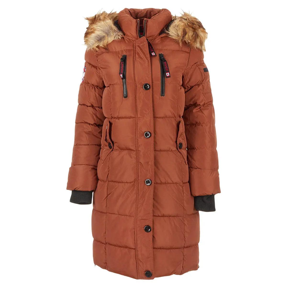 Canada Weather Gear Women's Long Puffer with Faux Fur Trim Hood Product Image