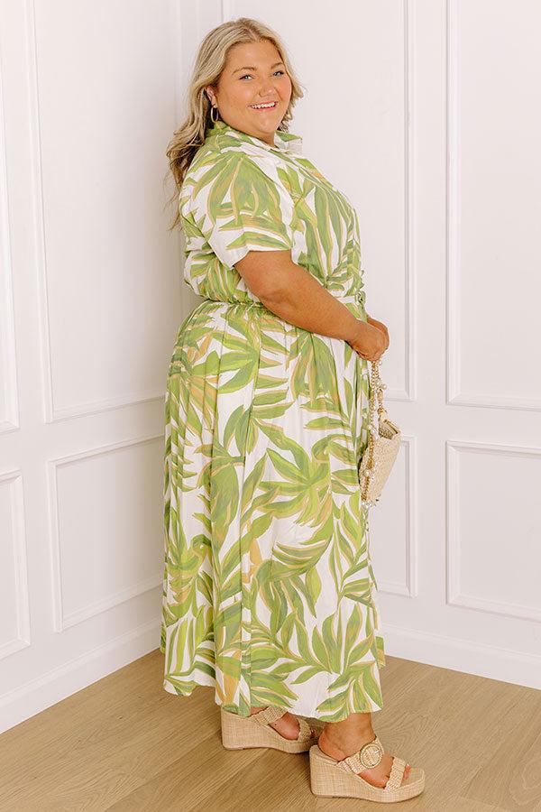 Island Oasis Button Down Midi Dress Curves Product Image