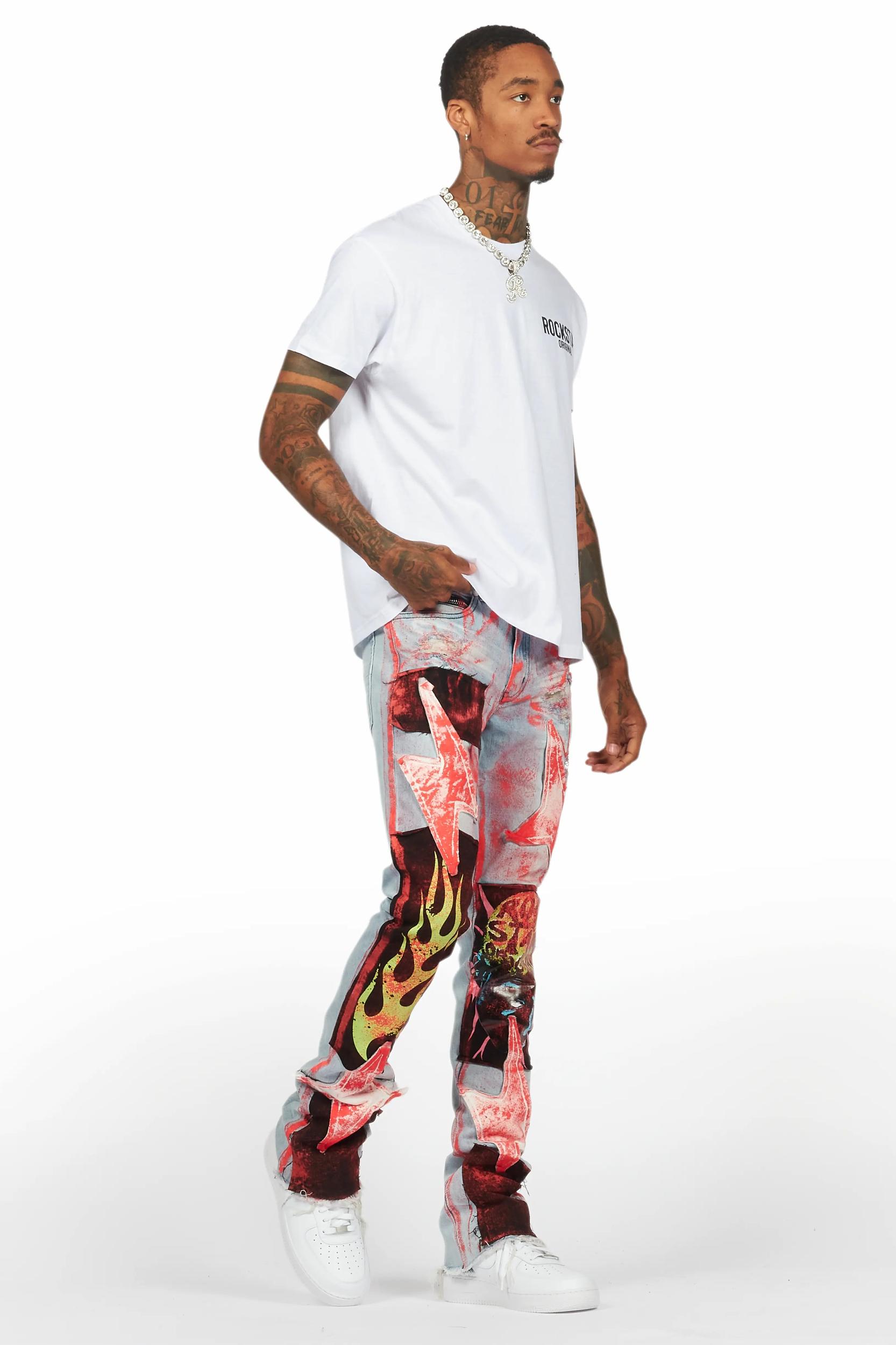 Sana White/Black Graphic T-Shirt Male Product Image