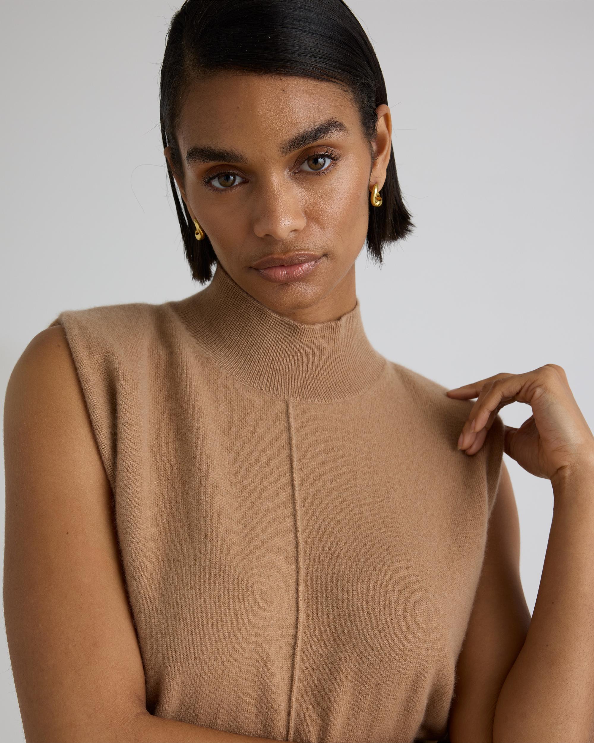 Quince | Women's Mongolian Cashmere Padded-Shoulder Sweater Tank Top Product Image