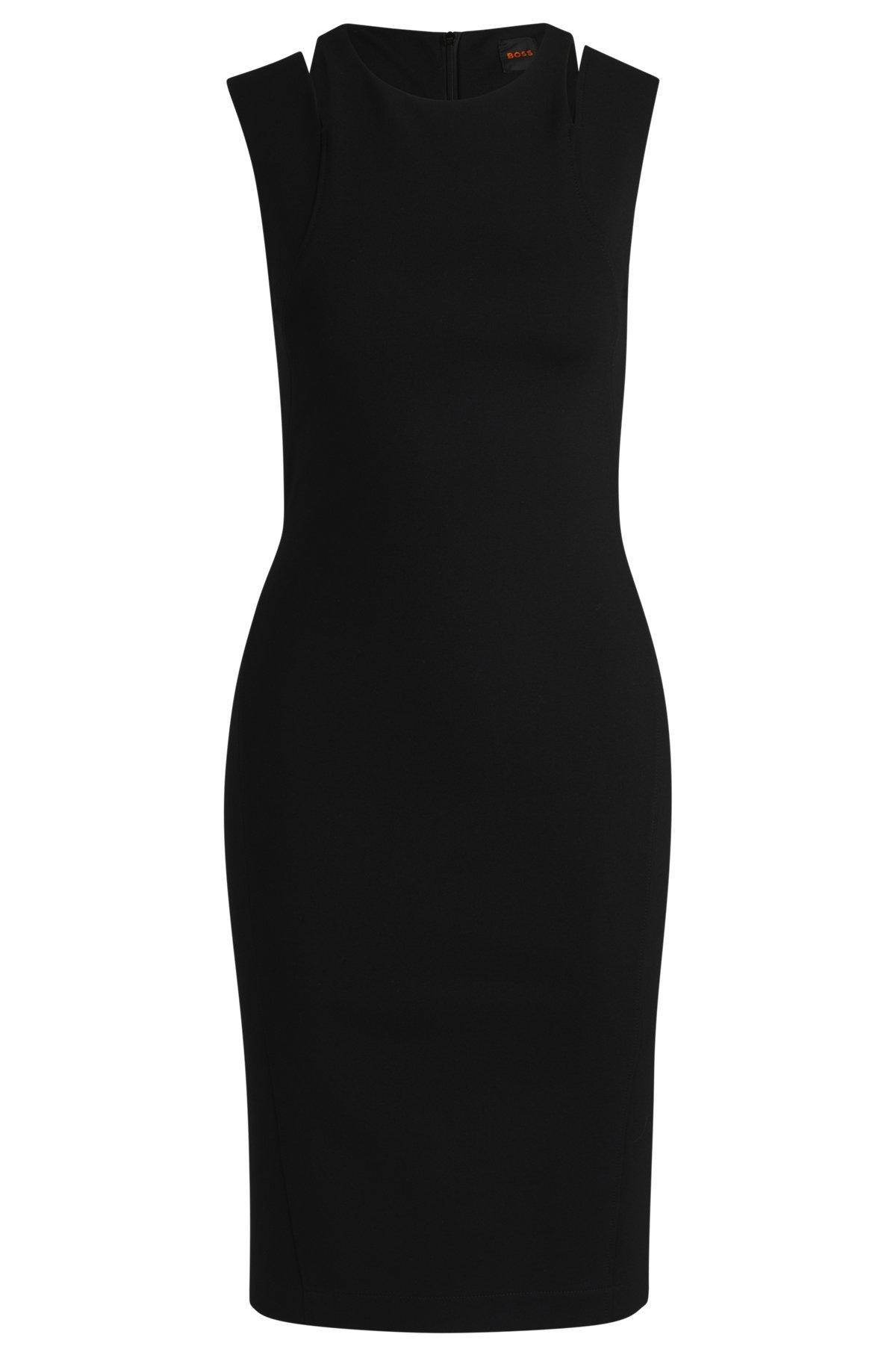 Stretch-fabric dress with cut-out details Product Image
