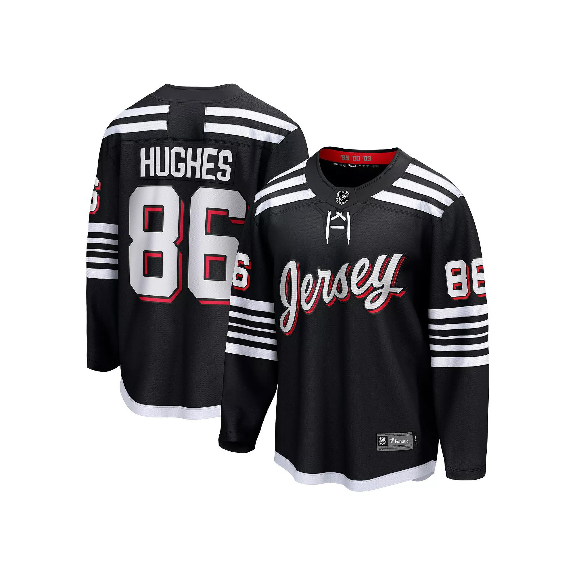 Men's Fanatics Branded Jack Hughes Black New Jersey Devils Alternate Premier Breakaway Player Jersey, Size: 5XL, Nhl Black Product Image