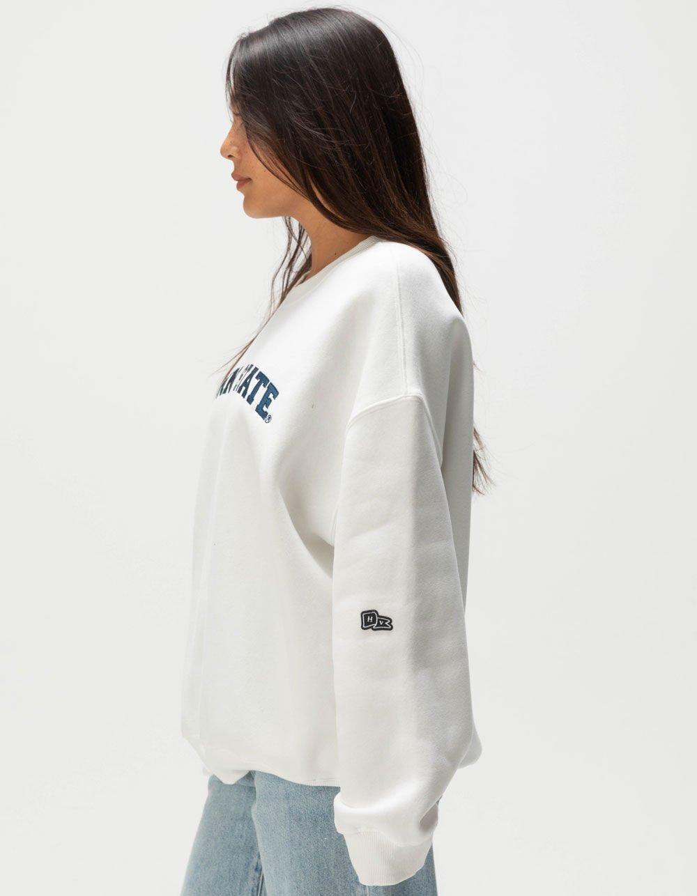 HYPE AND VICE Penn State University Womens Crewneck Sweatshirt - WHITE Product Image