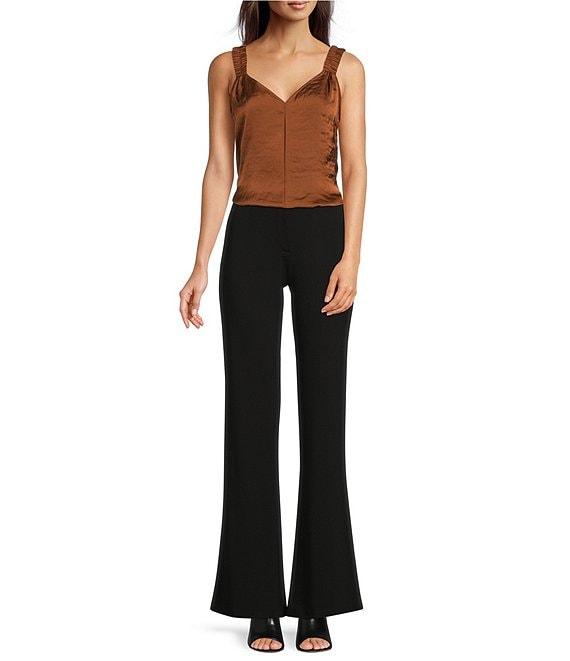 DKNY by Donna Karan High Rise Wide Leg Front Pocket Pants Product Image