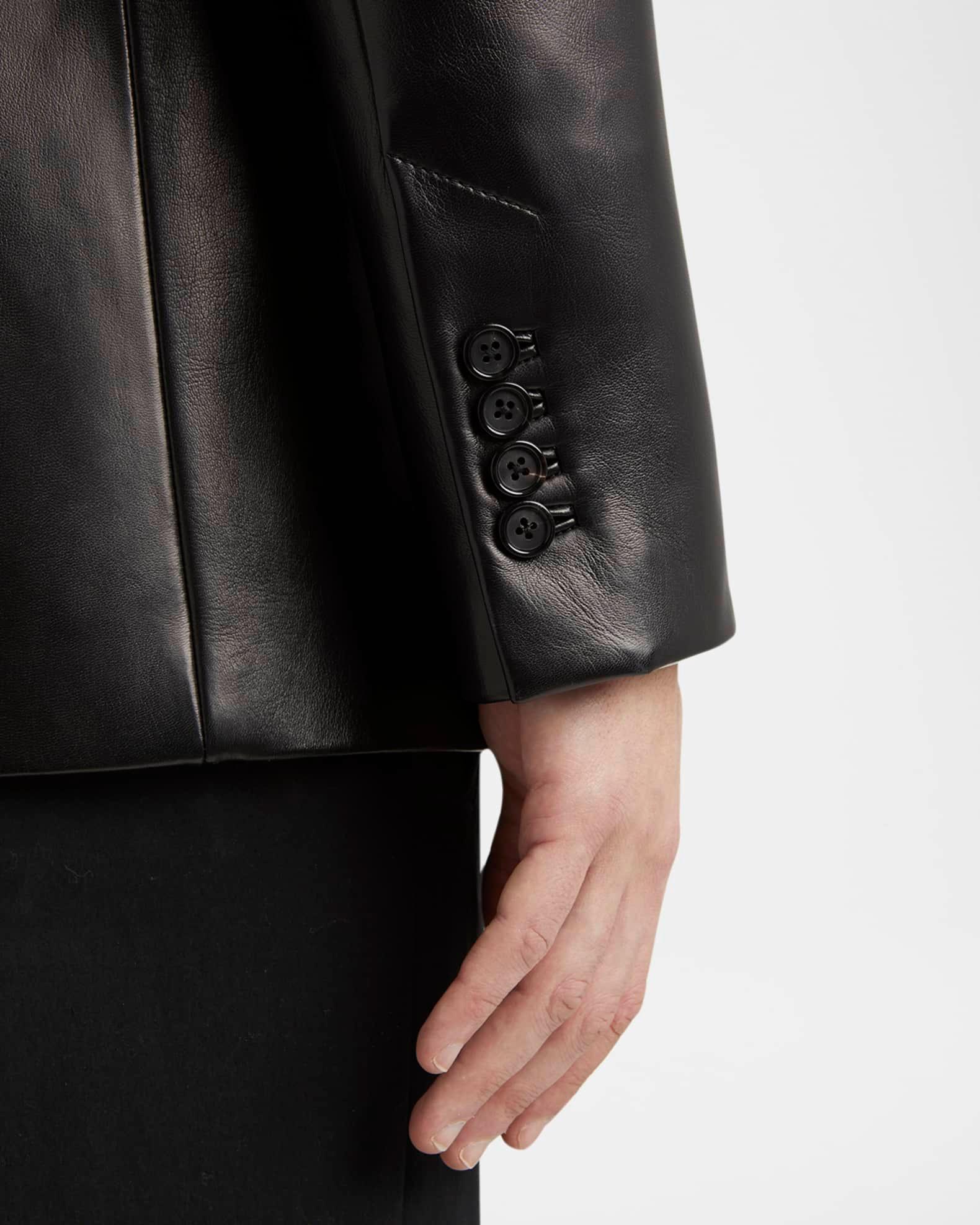 Men's Leather Two-Button Blazer Product Image