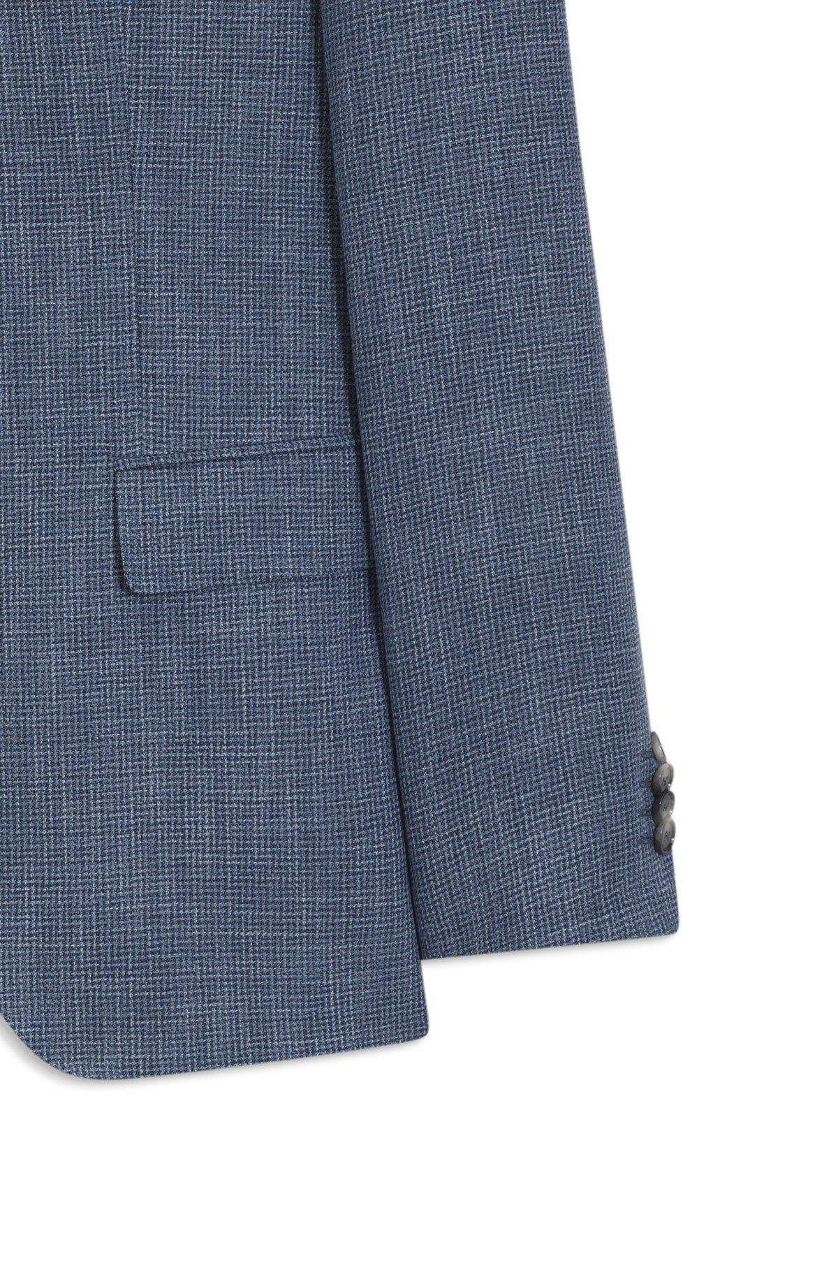 Two-piece slim-fit suit in cotton and virgin wool Product Image