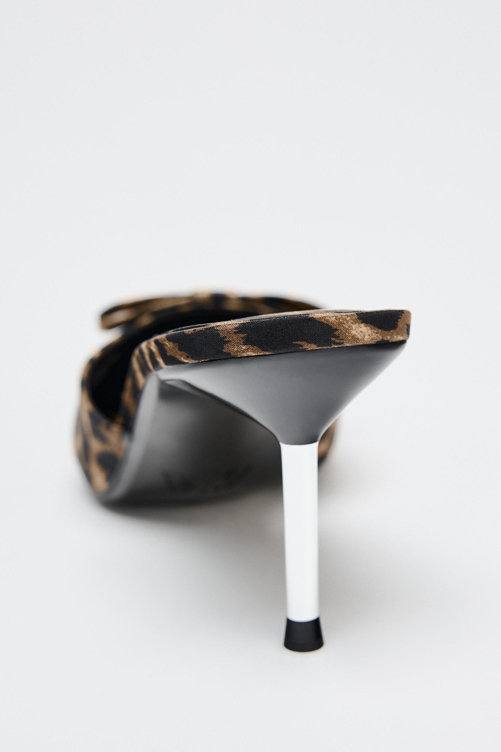 ANIMAL PRINT BOW HIGH HEEL MULES Product Image