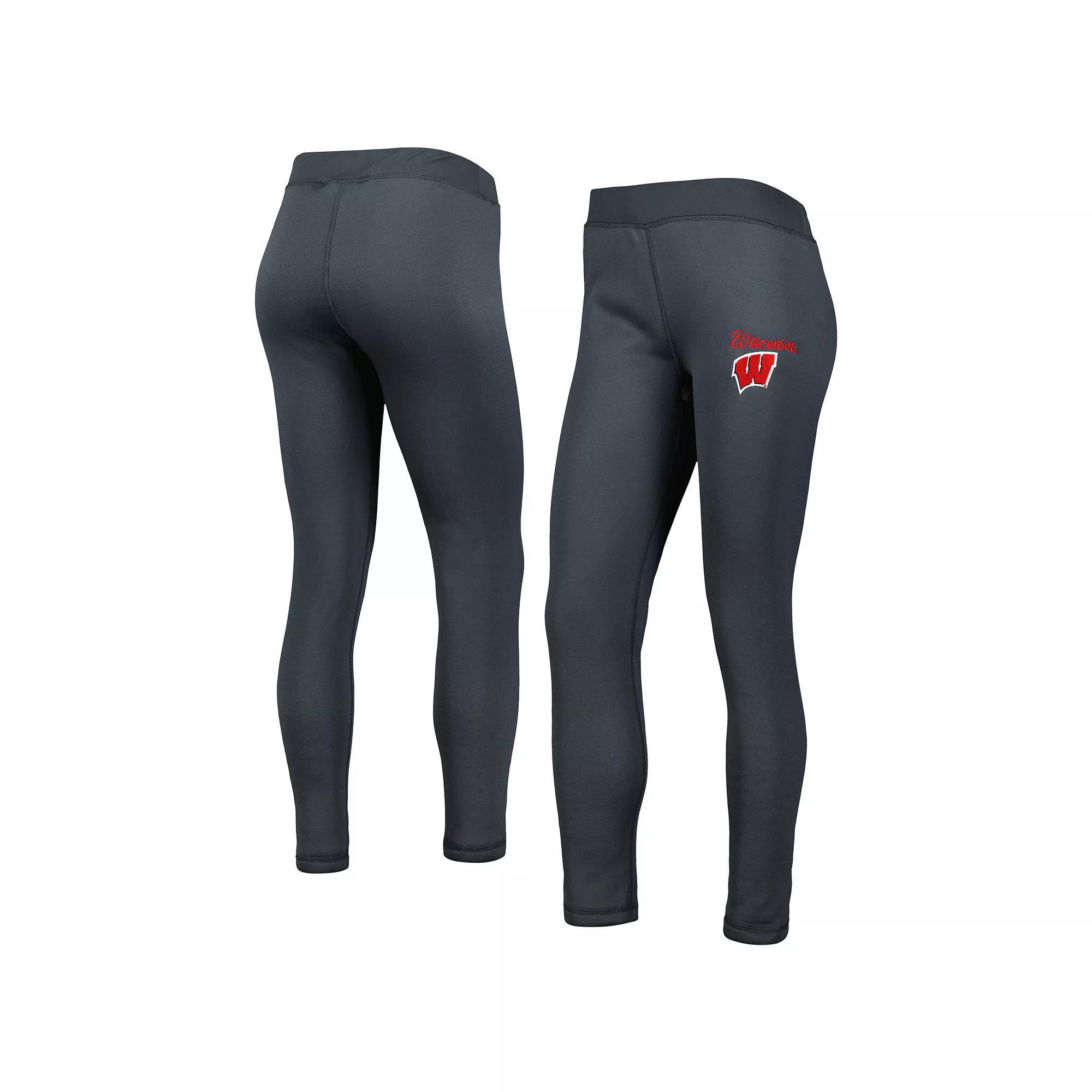 Women's Concepts Sport Charcoal Wisconsin Badgers Upbeat Sherpa Leggings,  Product Image