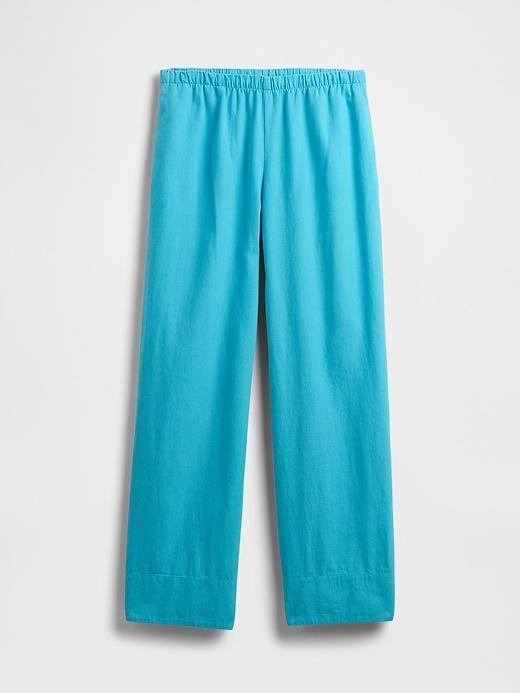 Linen-Blend Easy Wide-Hem Pants Product Image