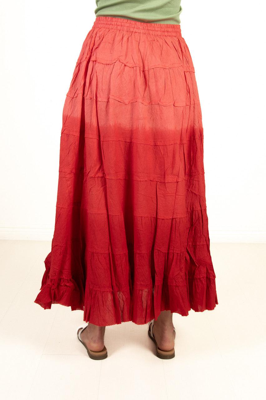 Pink Tiered Maxi Skirt Product Image