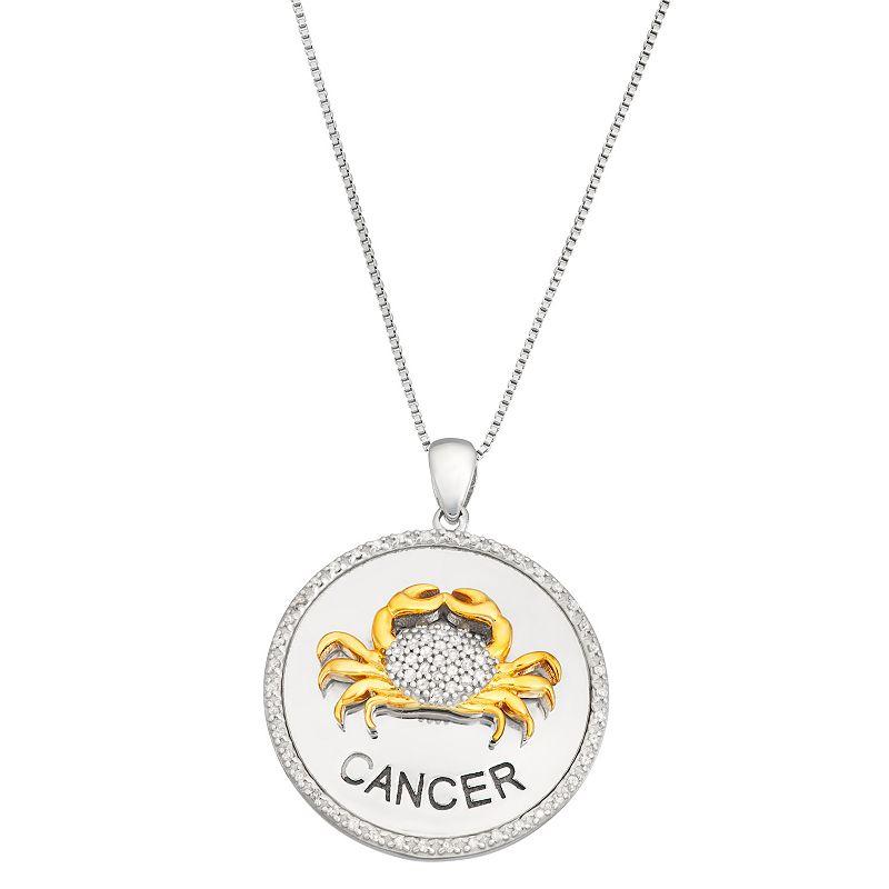 Jewelexcess 1/6 Carat T.W. Diamond Two-Tone Sterling Silver Zodiac Pendant Necklace, Women's,  Product Image
