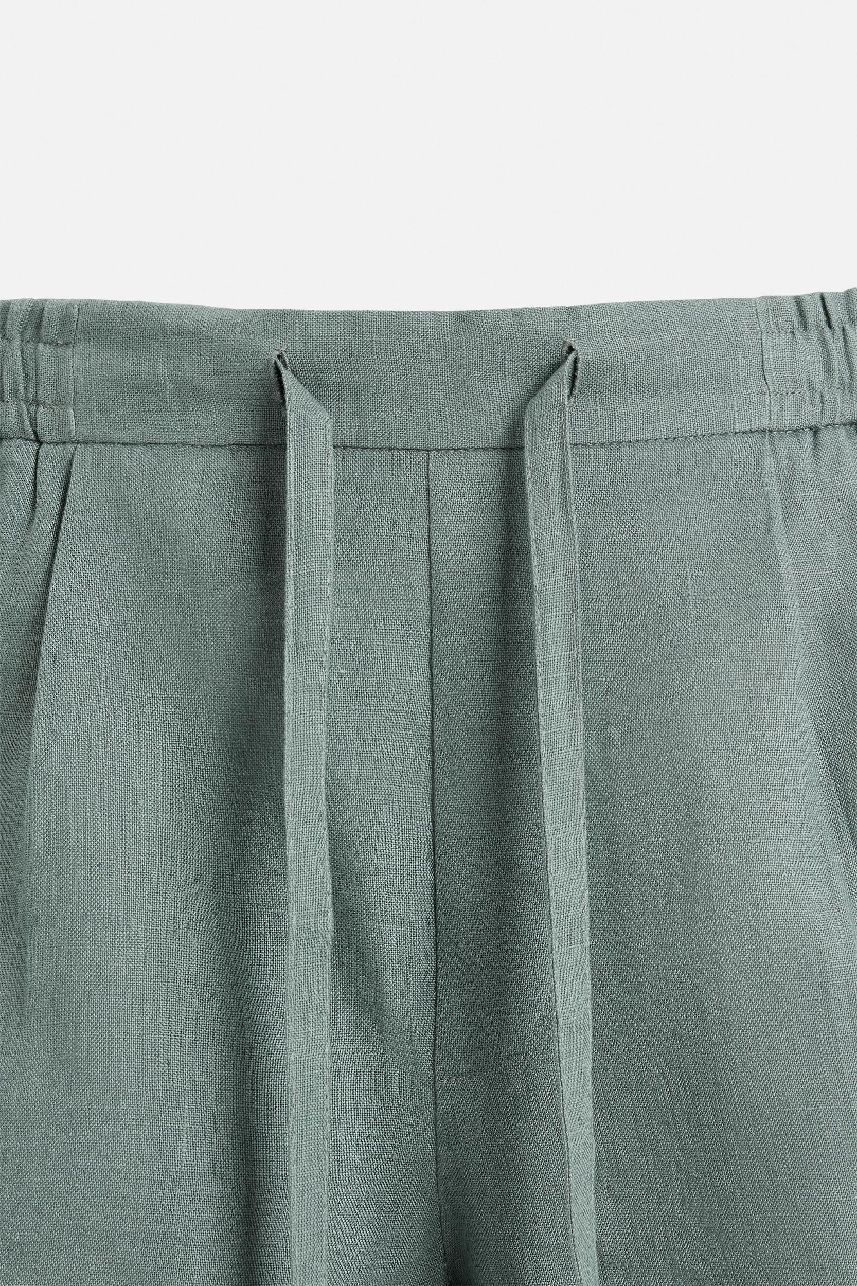 100% LINEN REGULAR FIT SHORTS Product Image