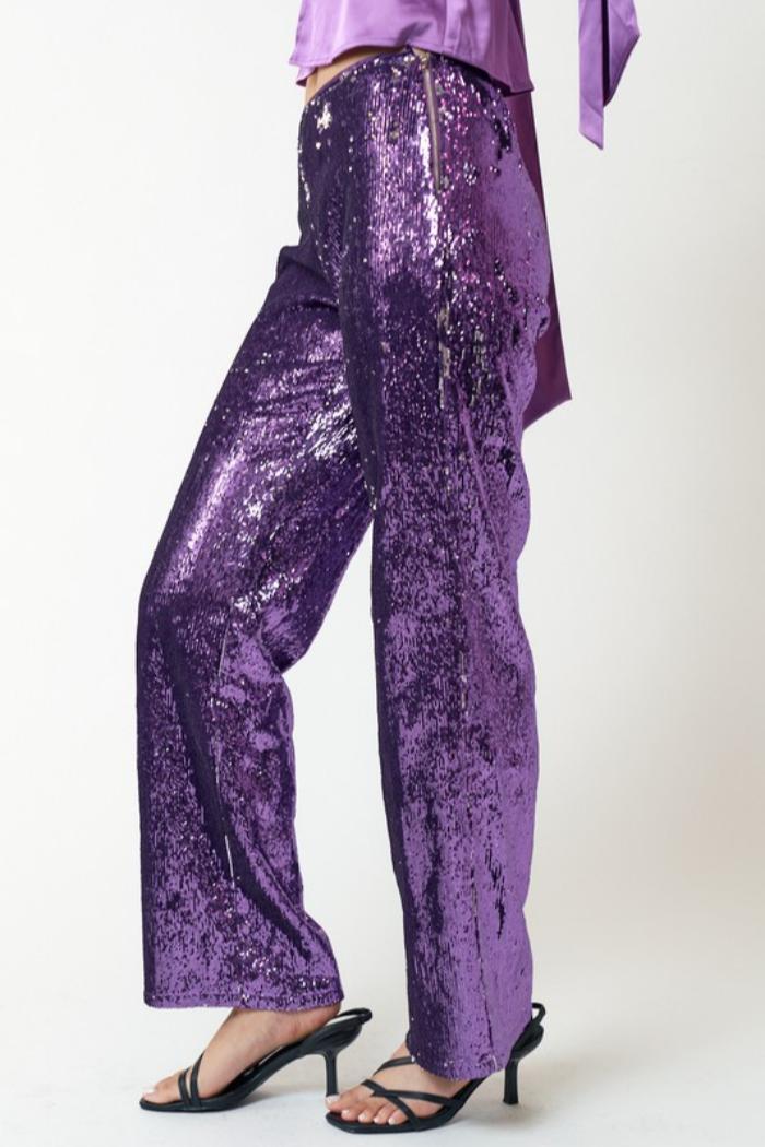 Sequin Straight Leg Pant Product Image
