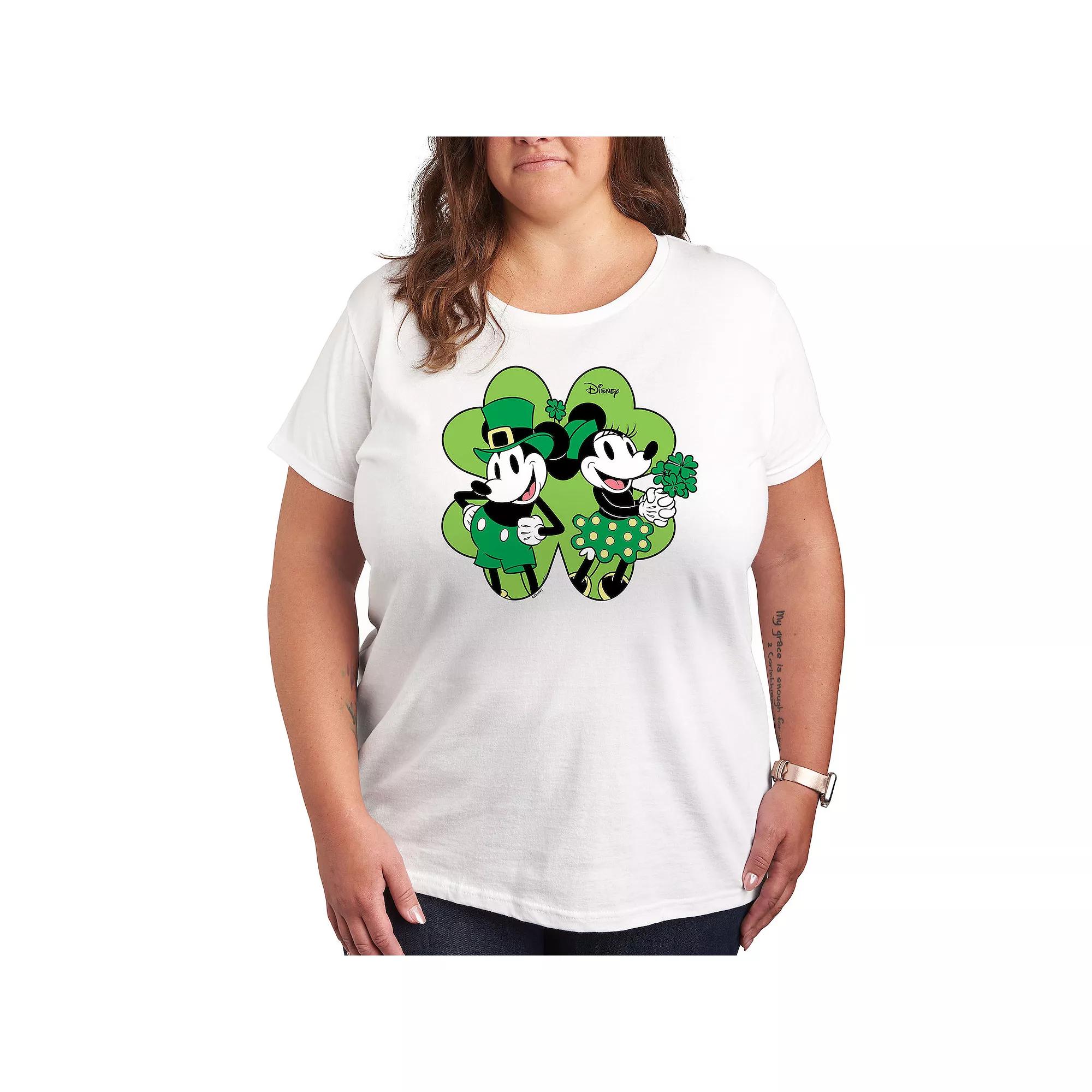 Disney's Mickey & Minnie Mouse Plus Shamrock Graphic Tee, Women's,  Product Image