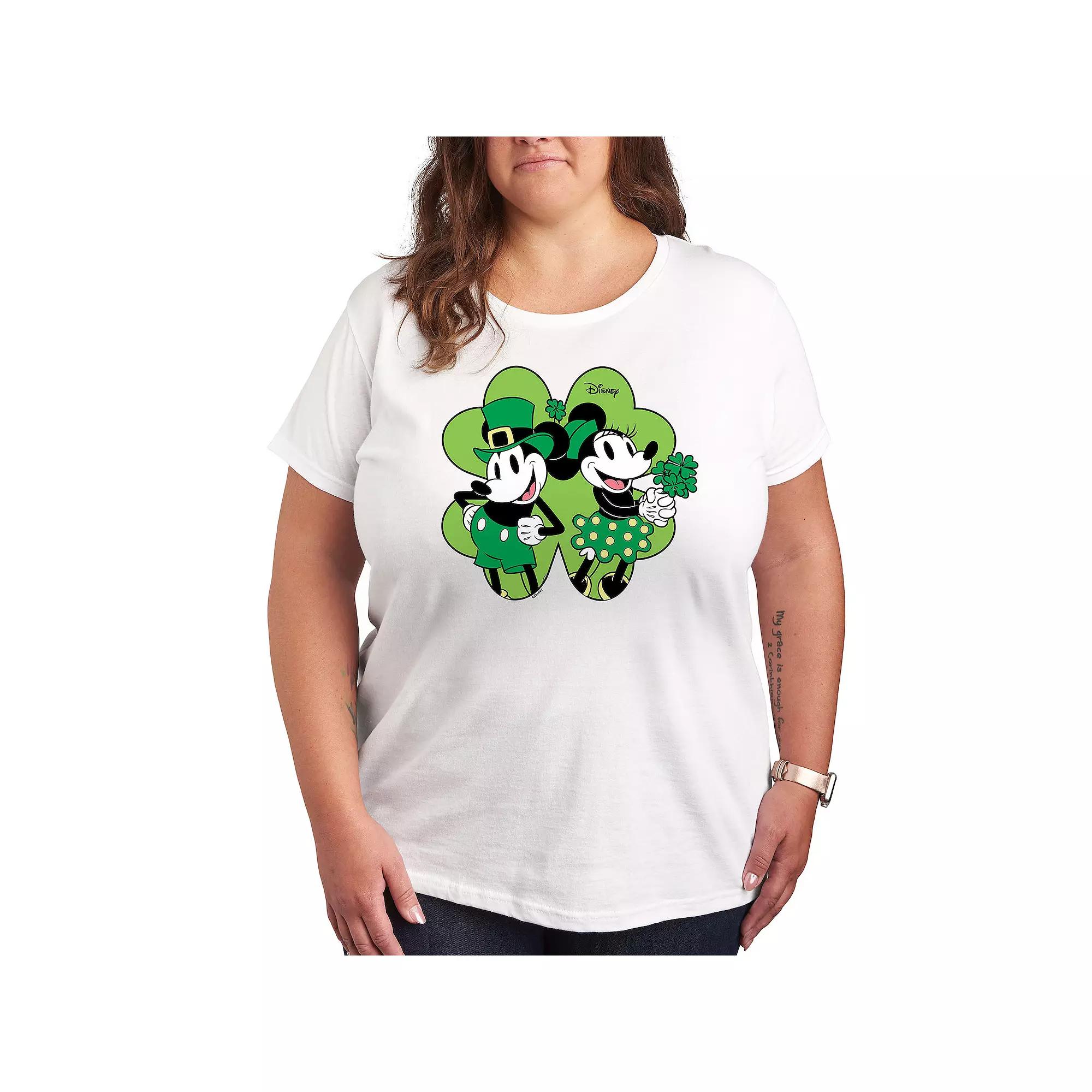 Disney's Mickey & Minnie Mouse Plus Shamrock Graphic Tee, Women's,  Product Image