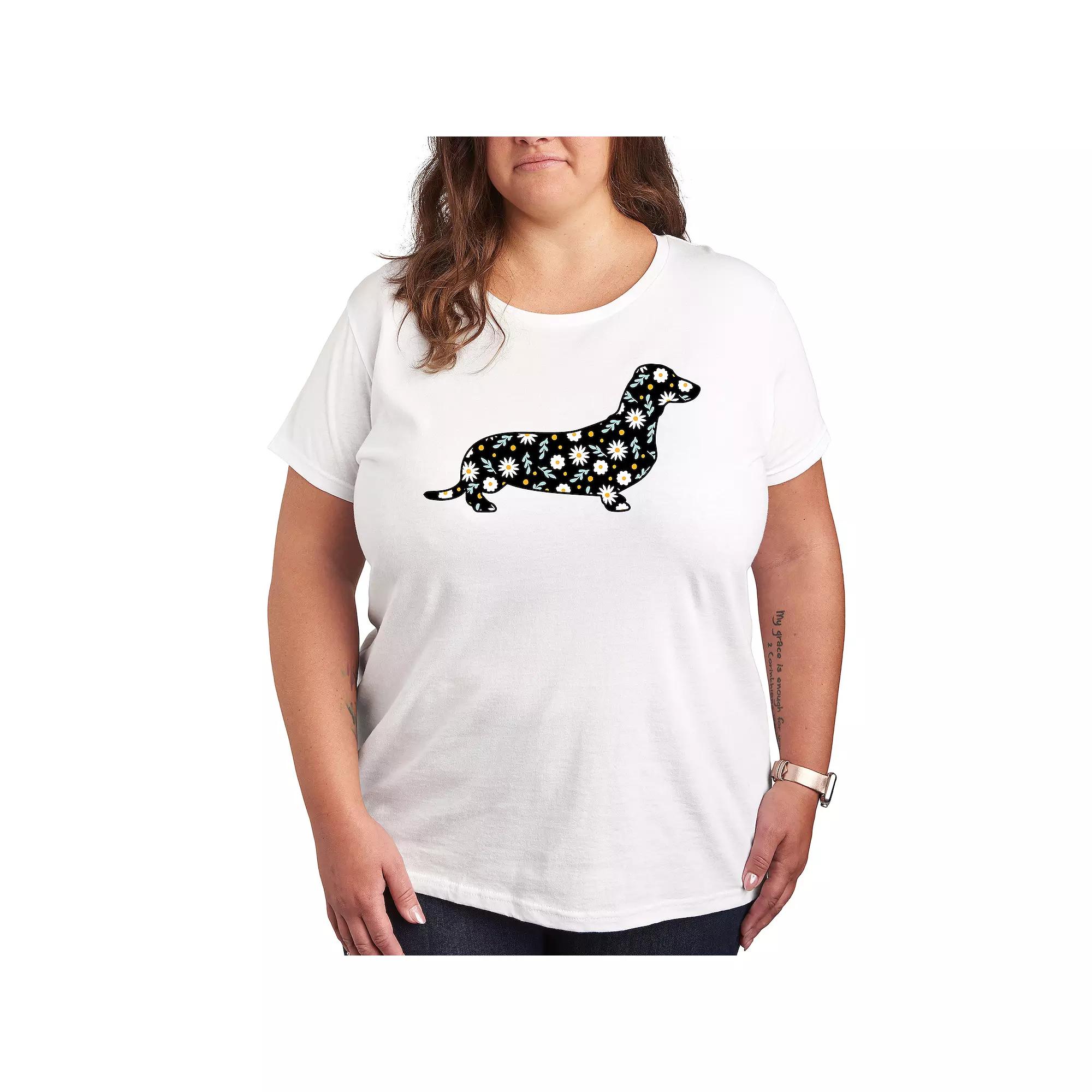 Plus Daisy Fill Dachshund Graphic Tee, Women's,  Product Image
