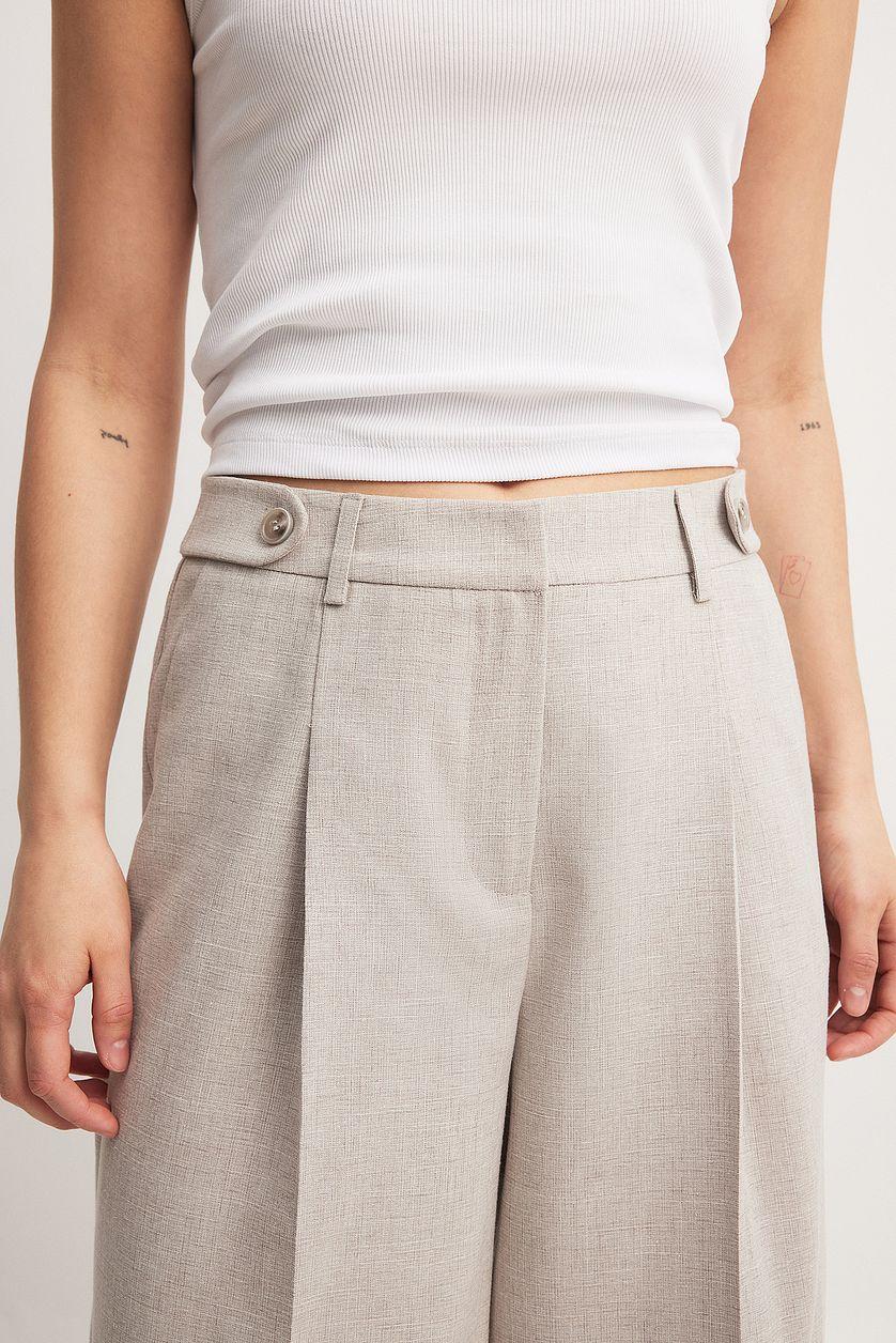 Wide High Waist Suit Pants Product Image