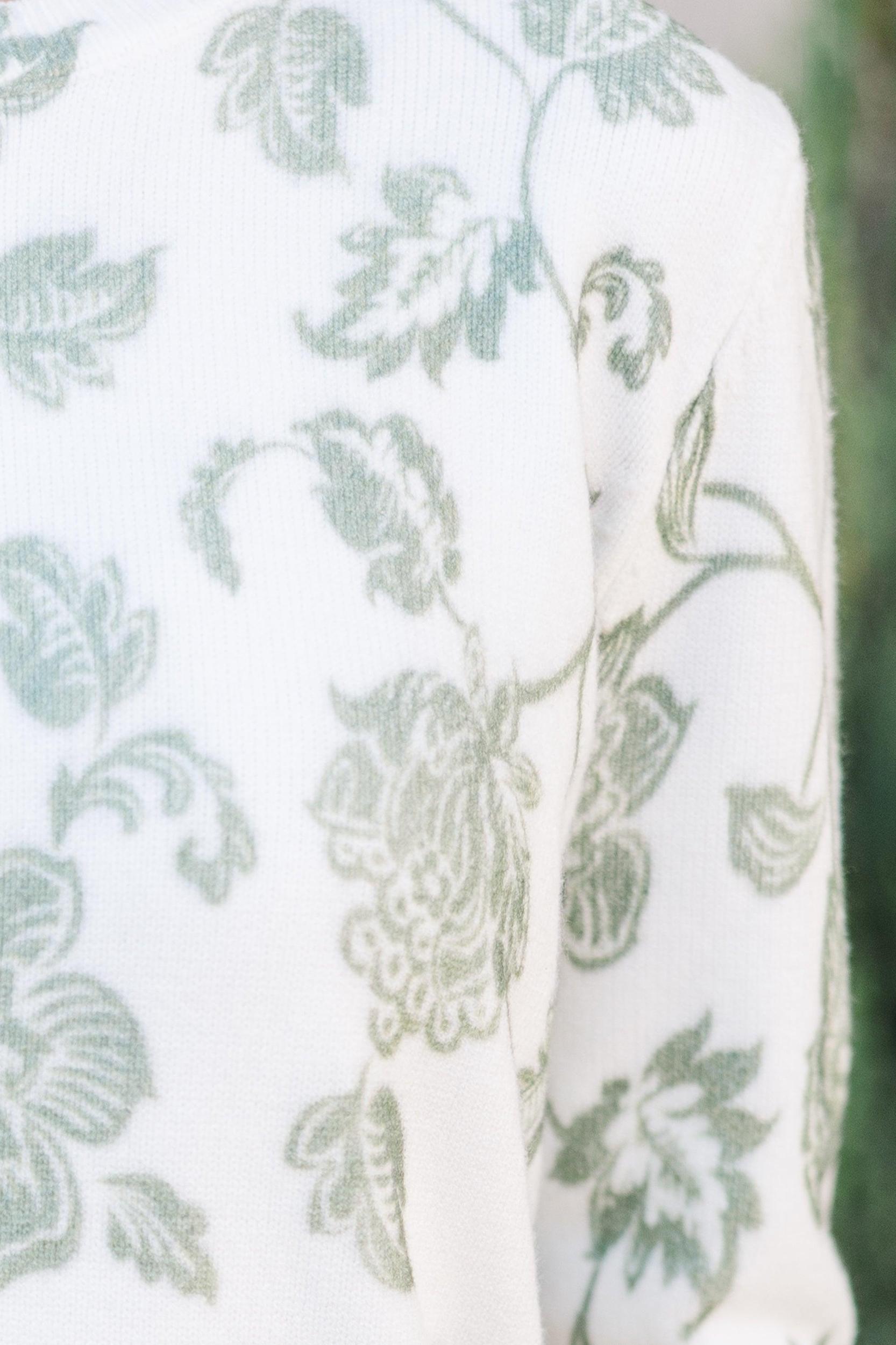 Time To Start Sage Green Toile Sweater Female Product Image