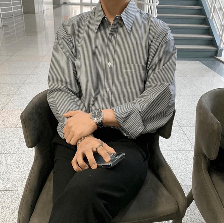 RT No. 4271 STRIPED COLLAR SHIRT Product Image